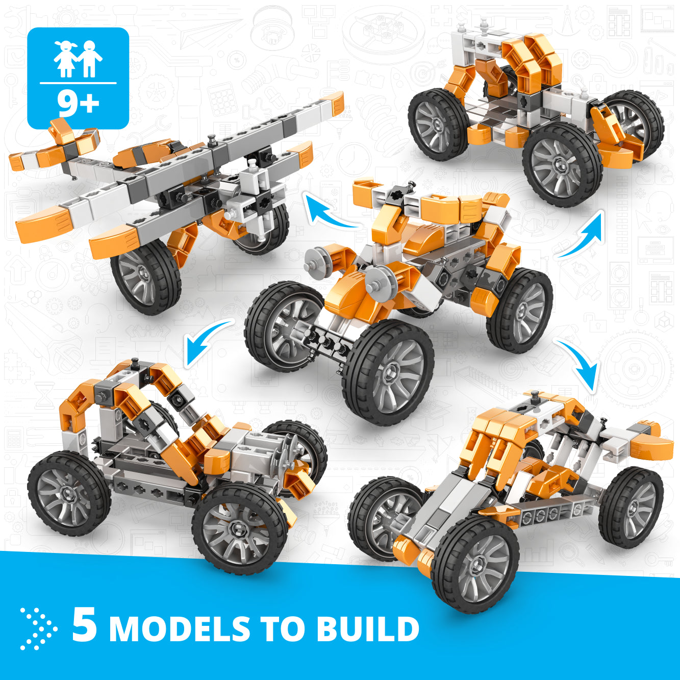 Engino Inventor Mechanics Quad Bike constructor 5 modele 9+ ani