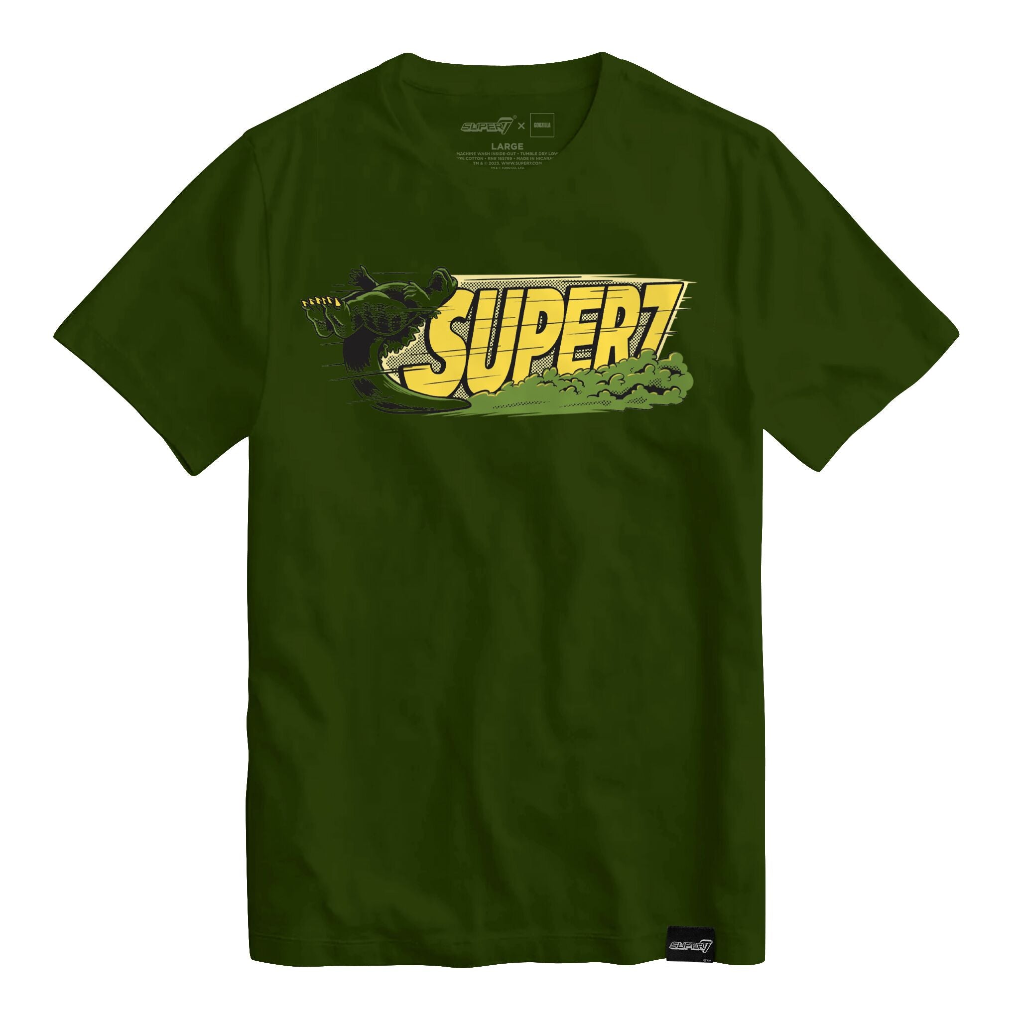 Super7 Toho Godzilla Tail Slide tricou bumbac verde