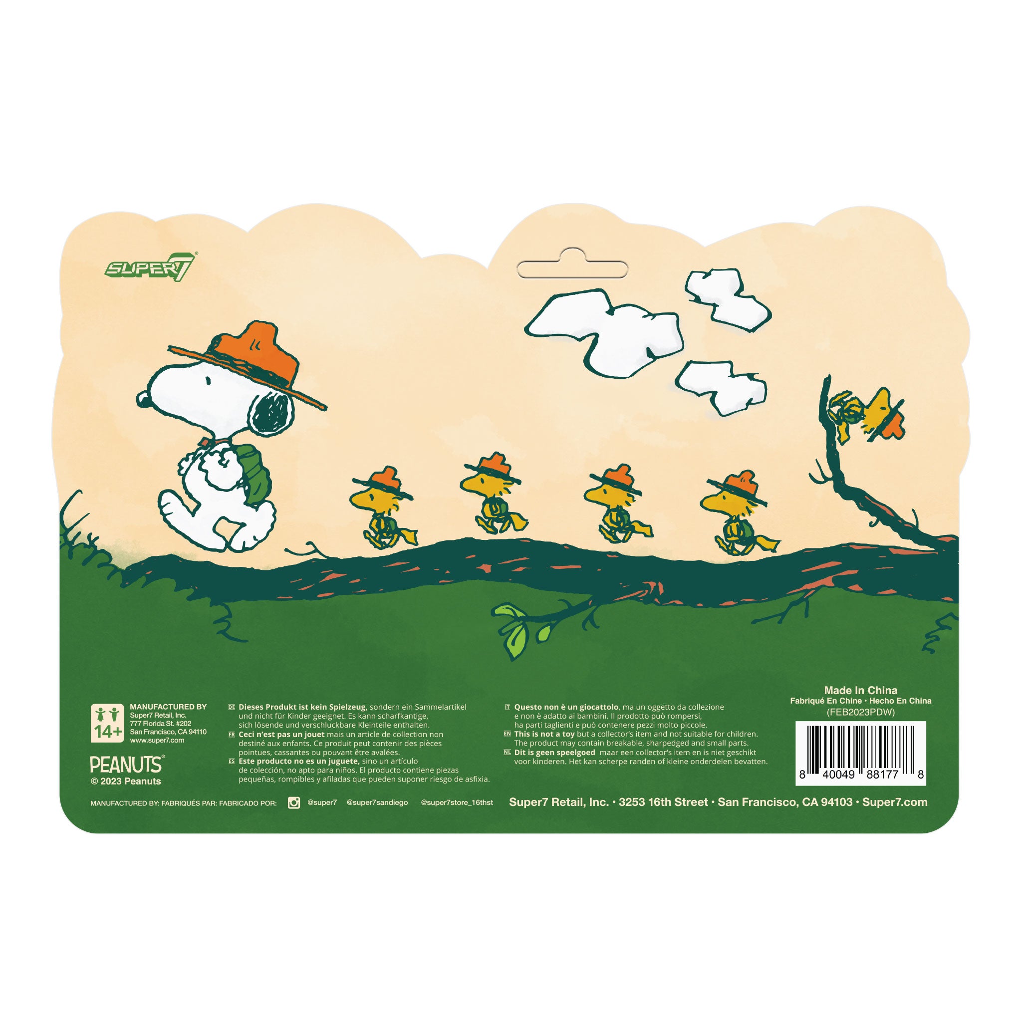 Super7 Peanuts ReAction Beagle Scout Snoopy figurina palarie maro