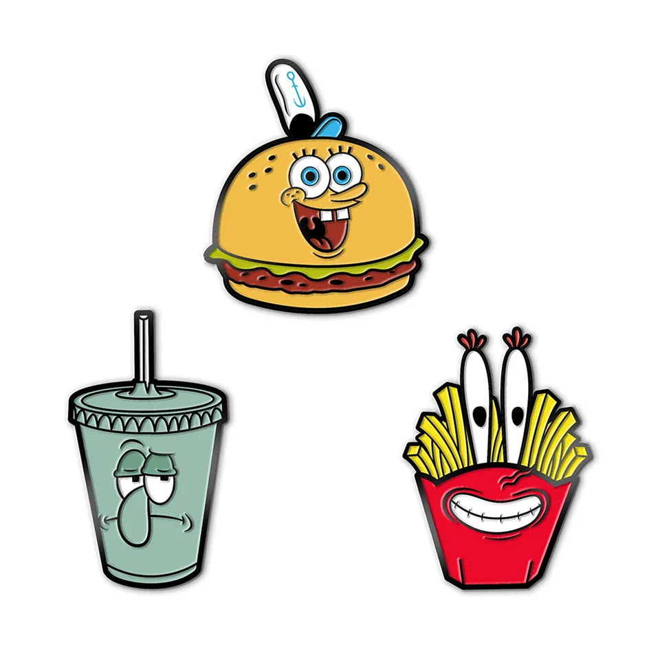Super7 SpongeBob Krusty Krab Meal set pinuri 3 buc emailate