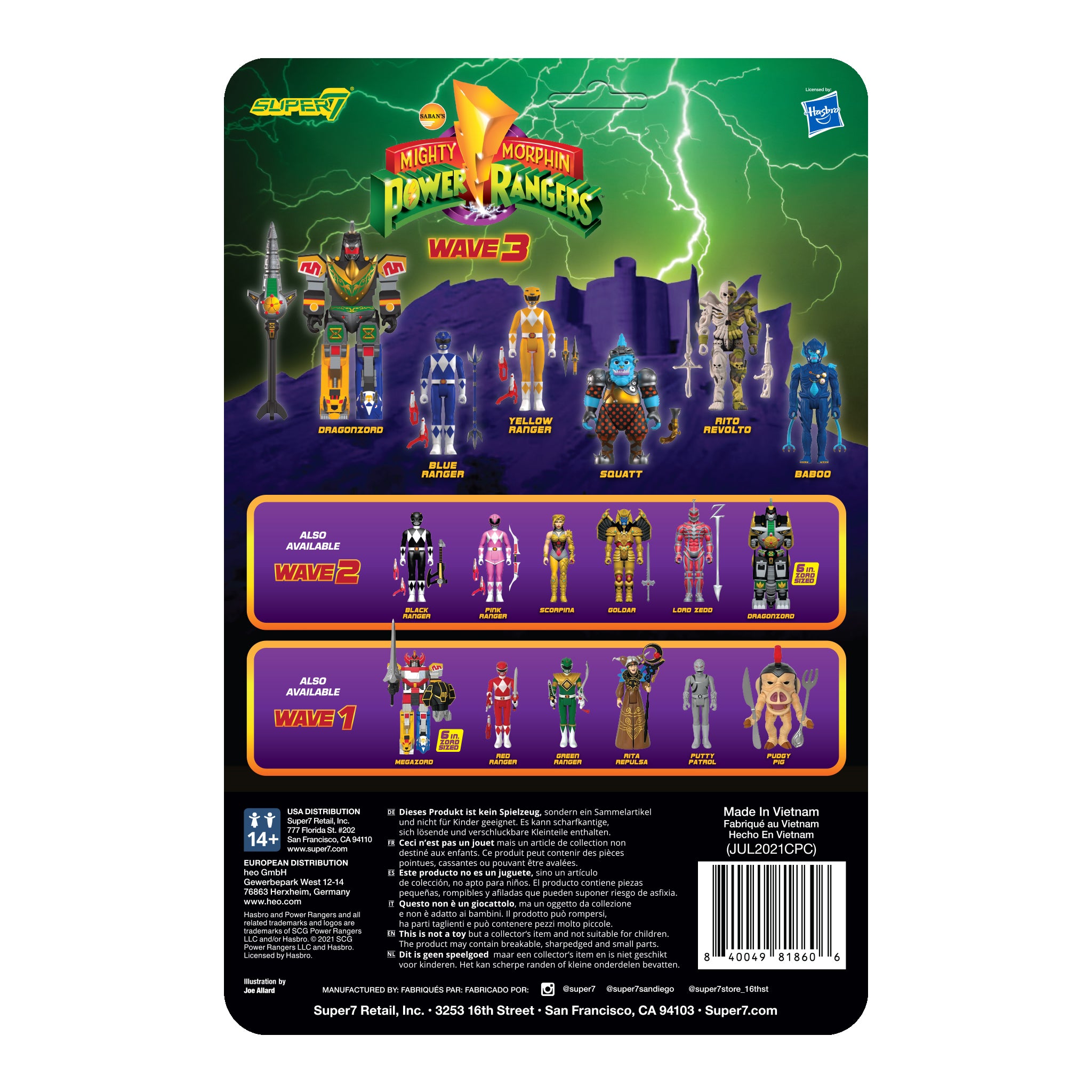 Super7 Power Rangers ReAction DragonZord Battle figurina