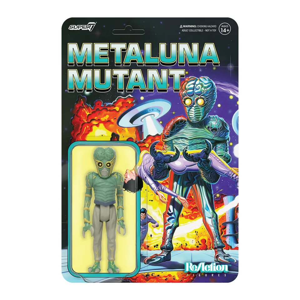 Super7 ReAction Metaluna Mutant figurina poster verde