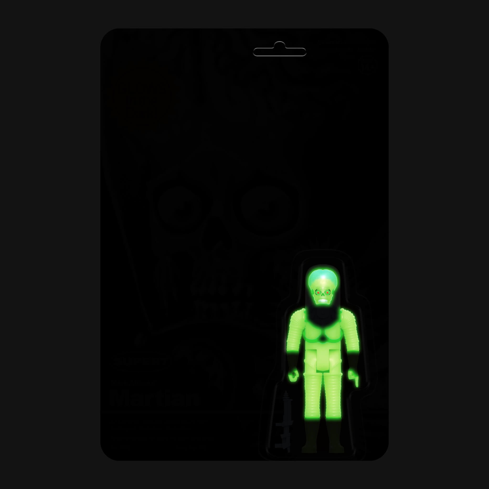 Super7 ReAction Mars Attacks figurina fosforescenta 9,5 cm