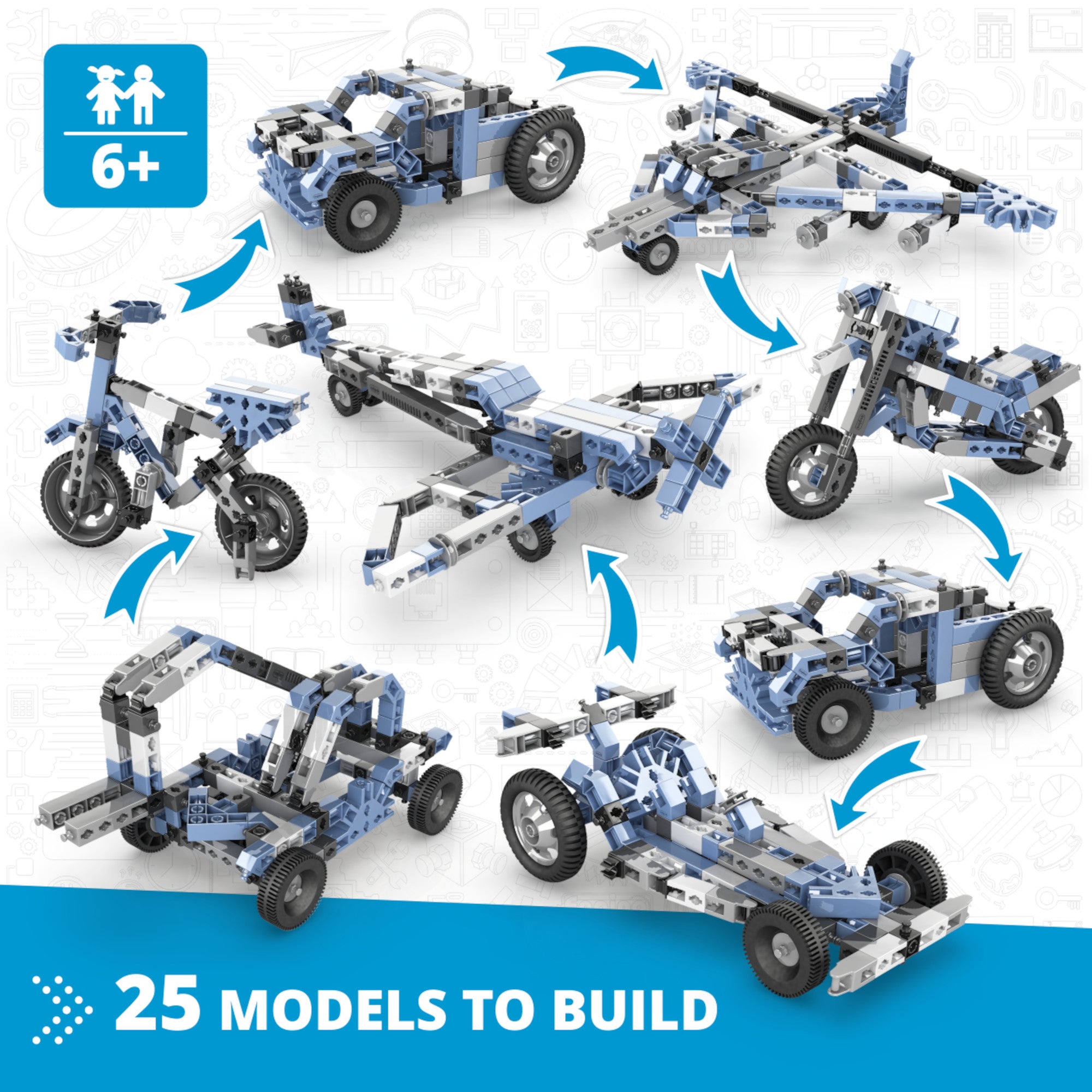Engino Creative Builder 25 Multimodel set construcție 25 modele mașini