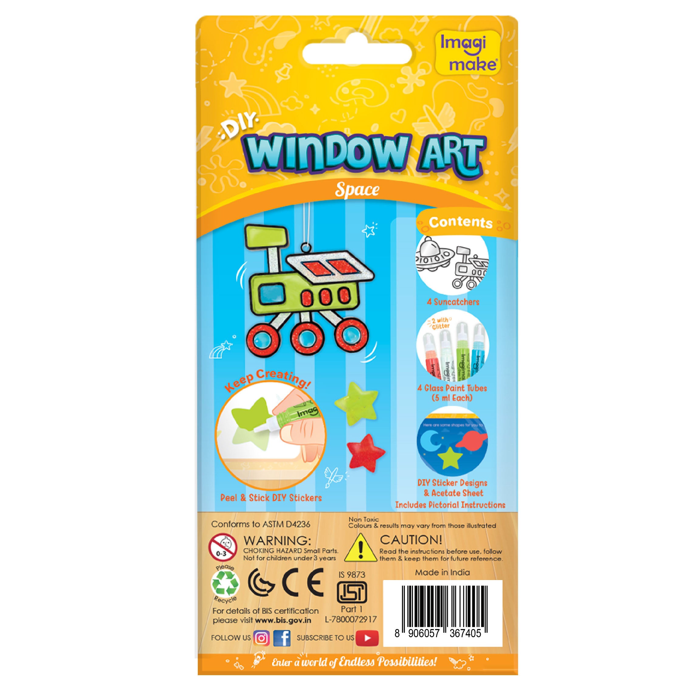 Imagimake DIY Window Art Space set pictura sticla spatiu 5+ ani