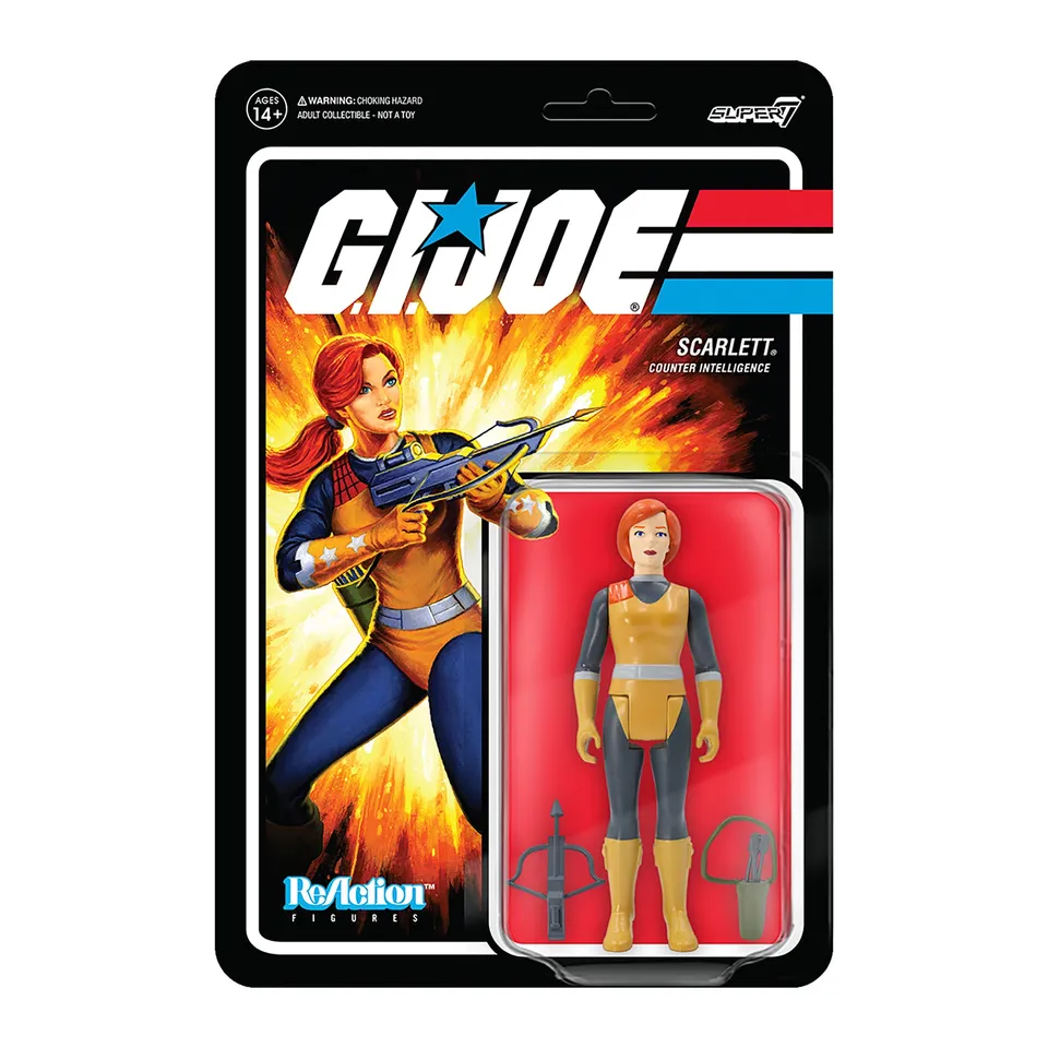 Super7 G.I. Joe ReAction Scarlett Wave 1 figurină 9,5 cm cu arbaletă