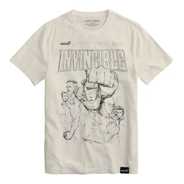Super7 Invincible Concept Art tricou bumbac alb vintage