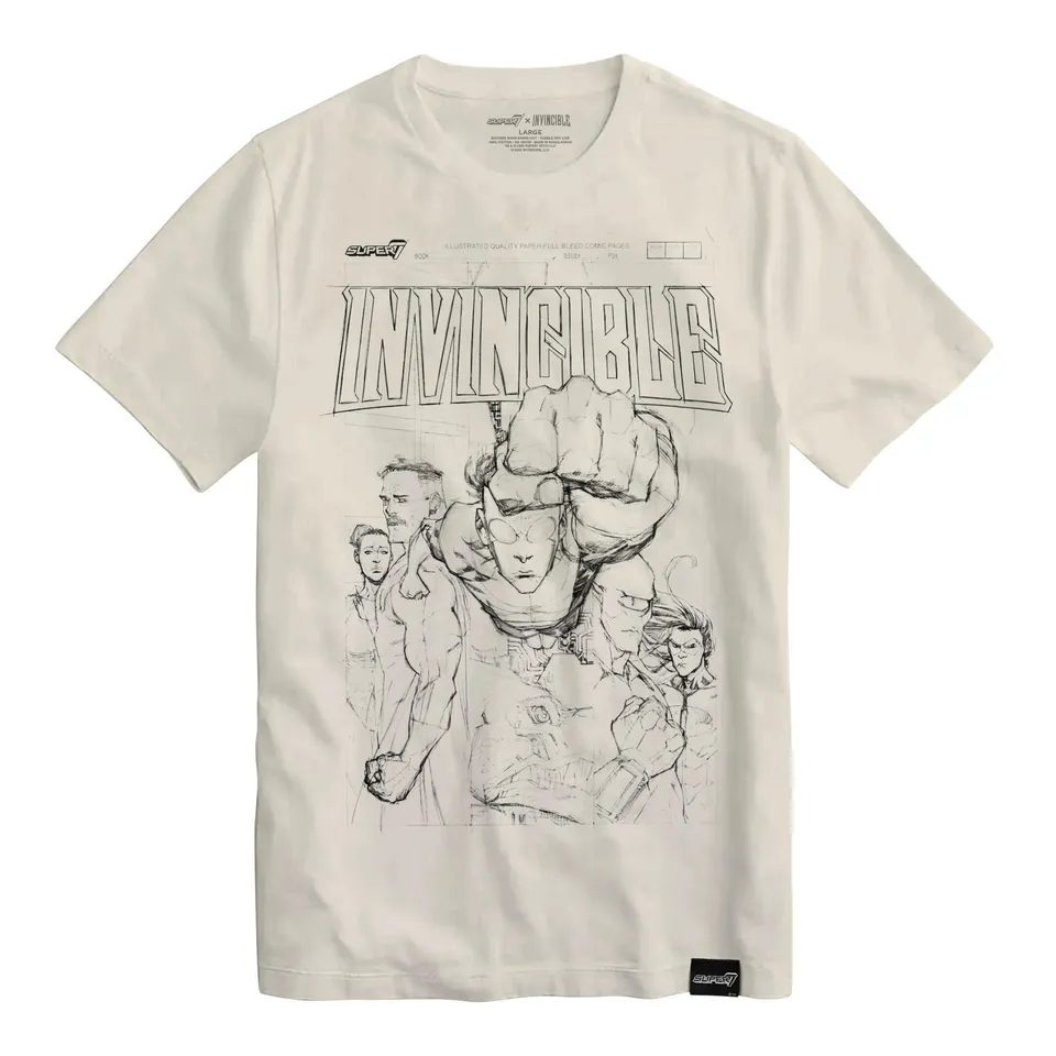 Super7 Invincible Concept Art tricou bumbac alb vintage