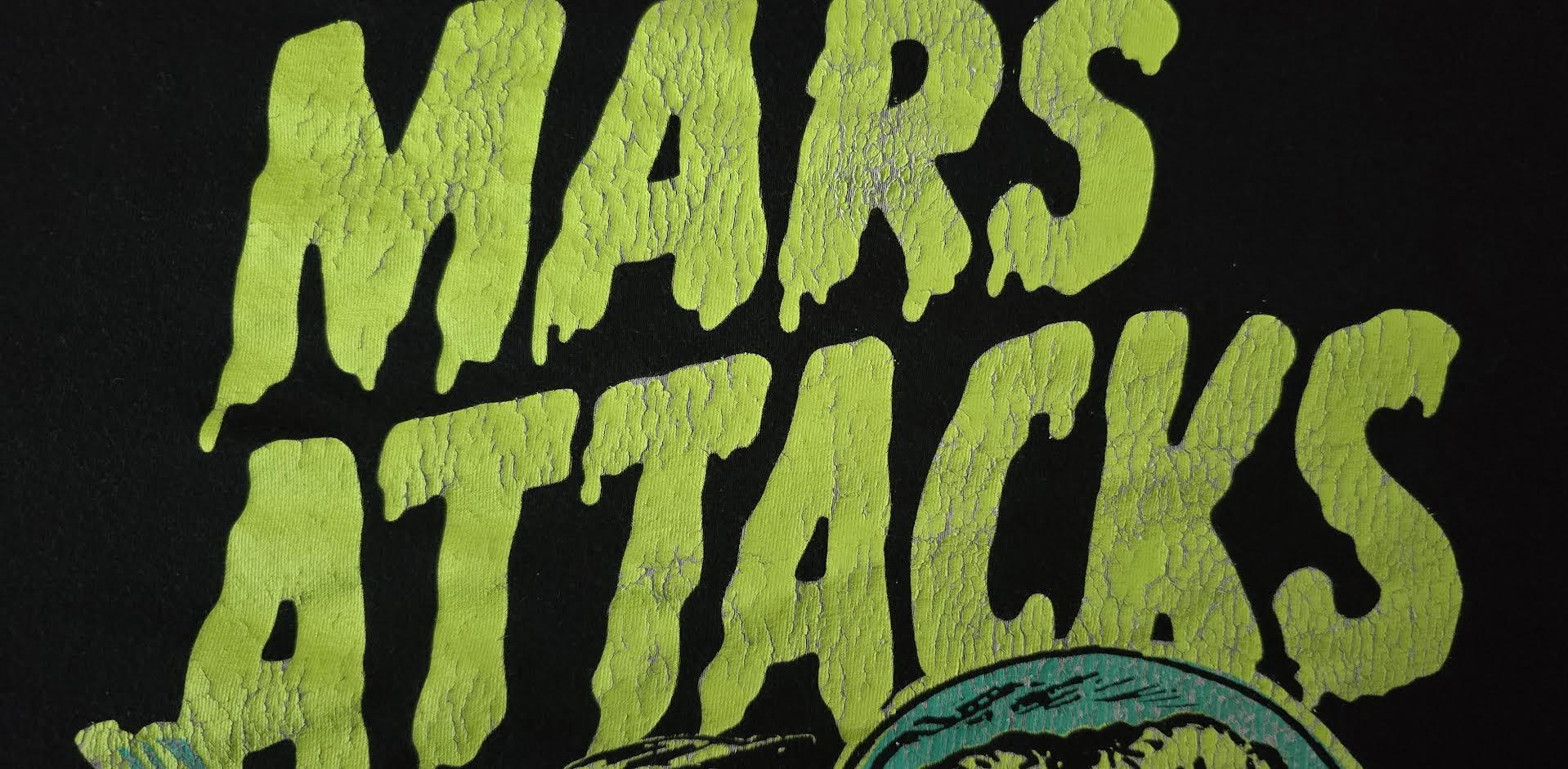 Super7 Mars Attacks Wax Wrapper tricou negru fosforescent
