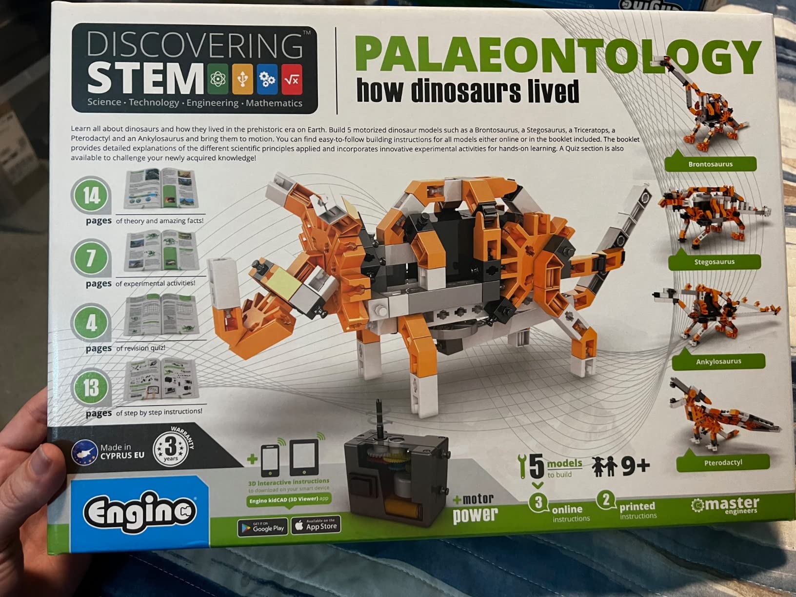 Engino Discovering STEM Paleontology set construcție 6 modele dinozauri