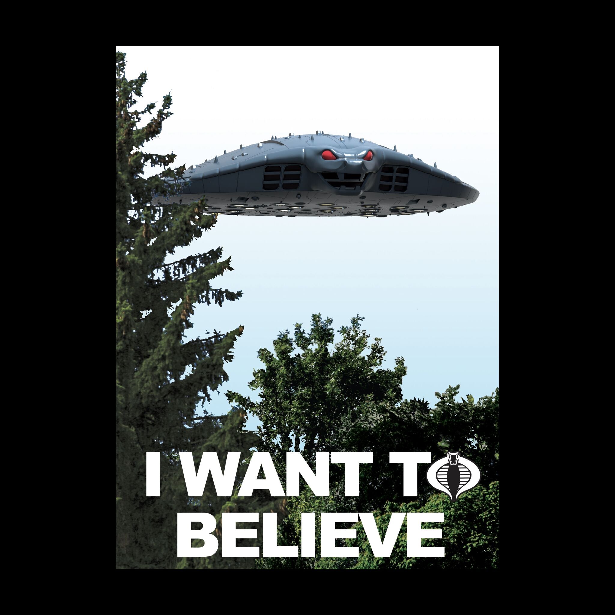 Super7 G.I. Joe I Want To Believe Mothership tricou negru bumbac