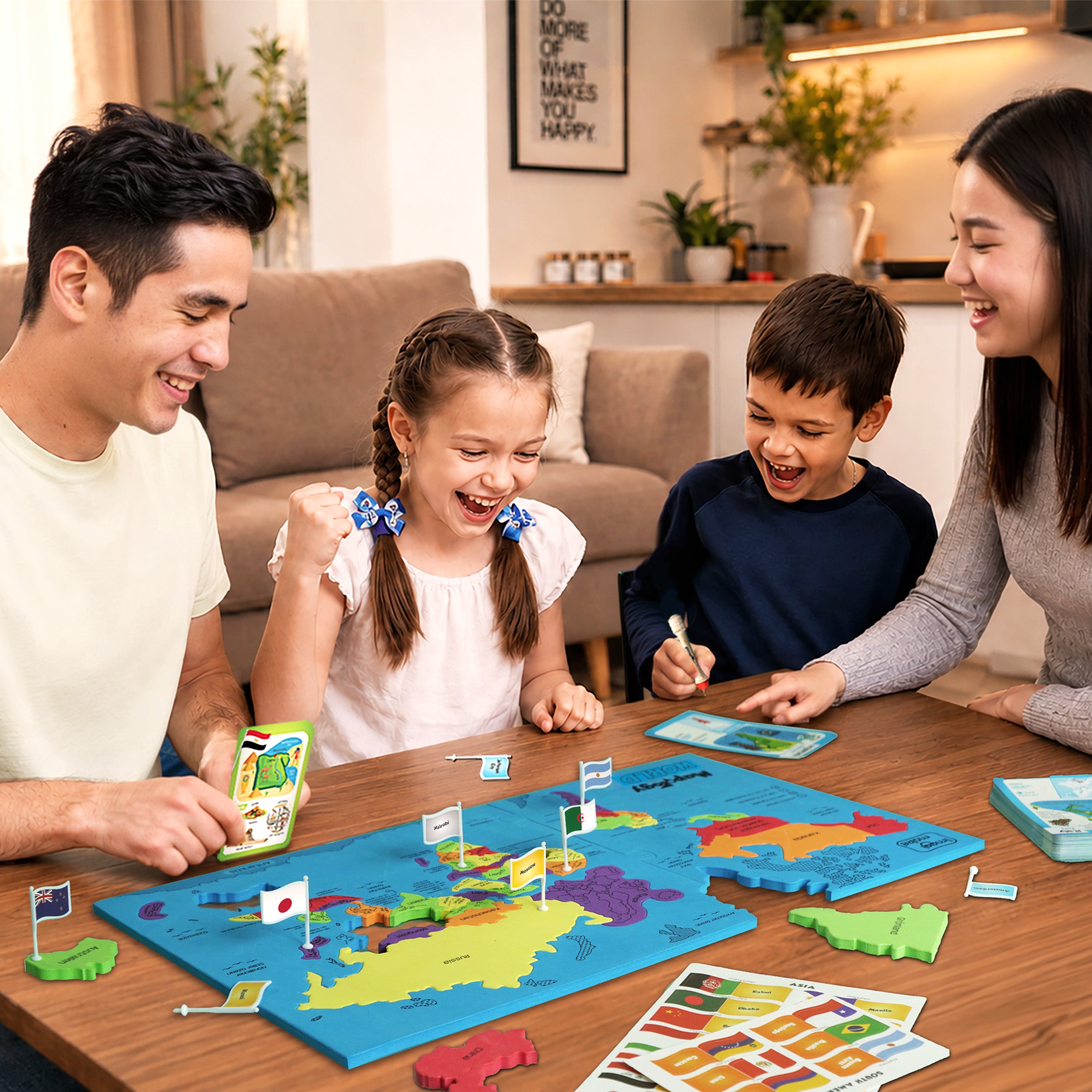 Imagimake Mapology World puzzle harta 78 piese steaguri
