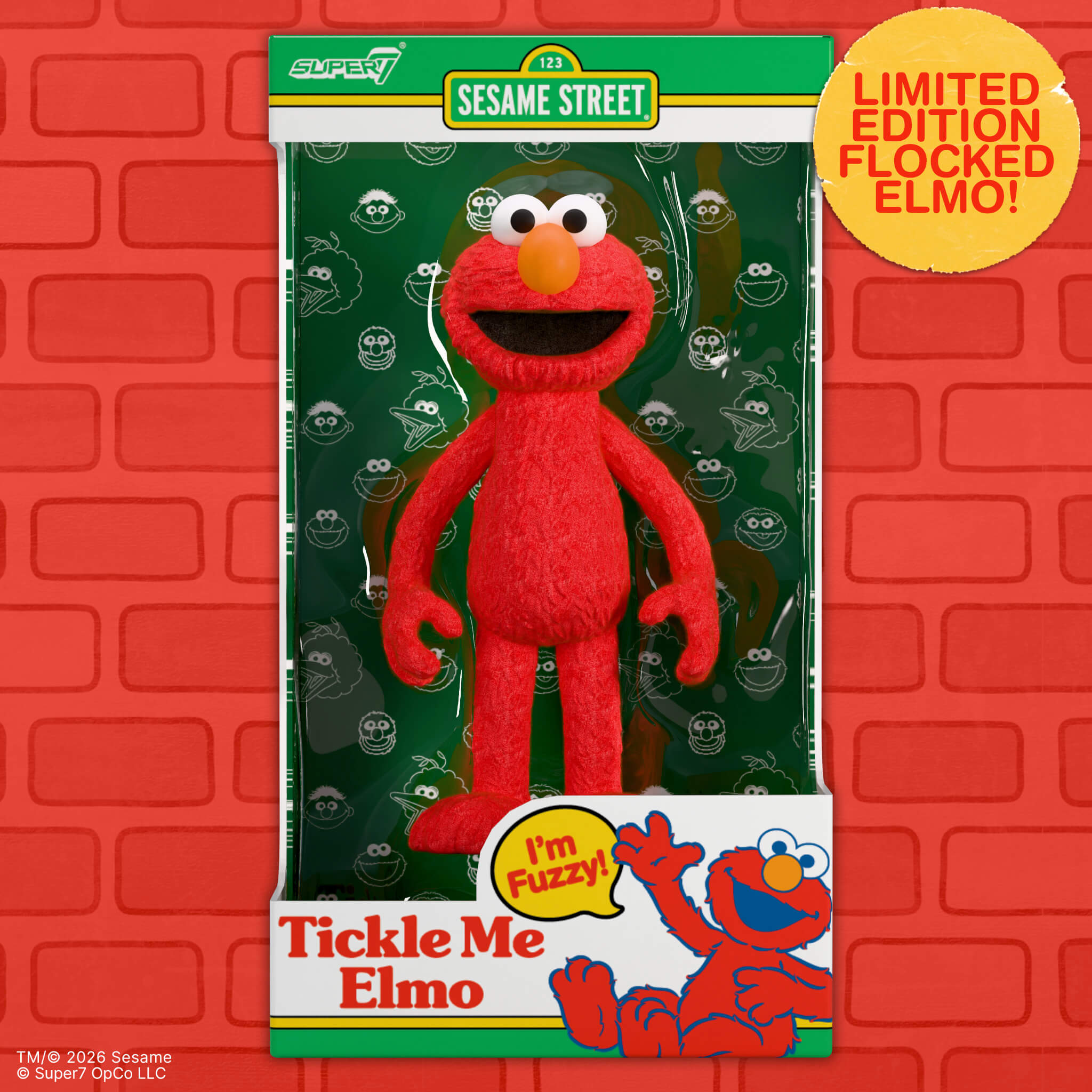 Super7 Sesame Street Elmo figurina Tickle Me 10 cm