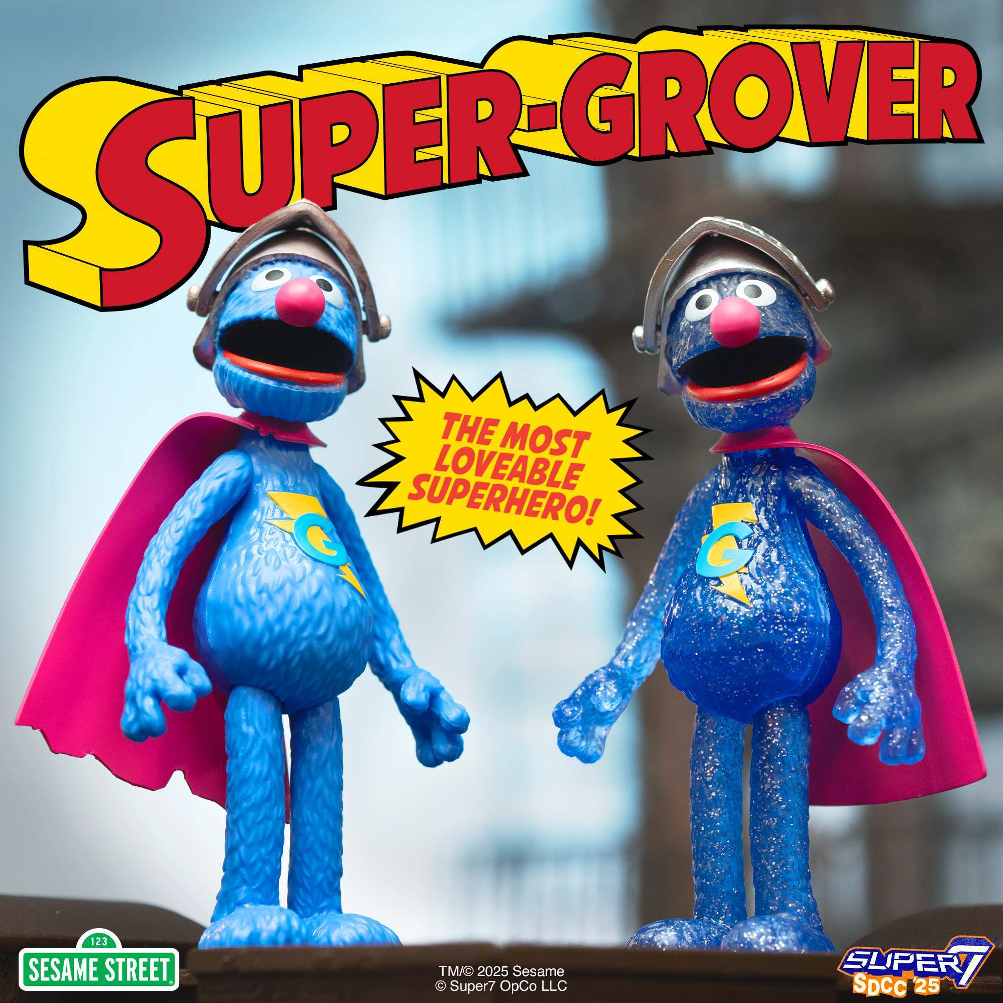 Super7 Sesame Street Super Grover figurina blind box 3.75 inch