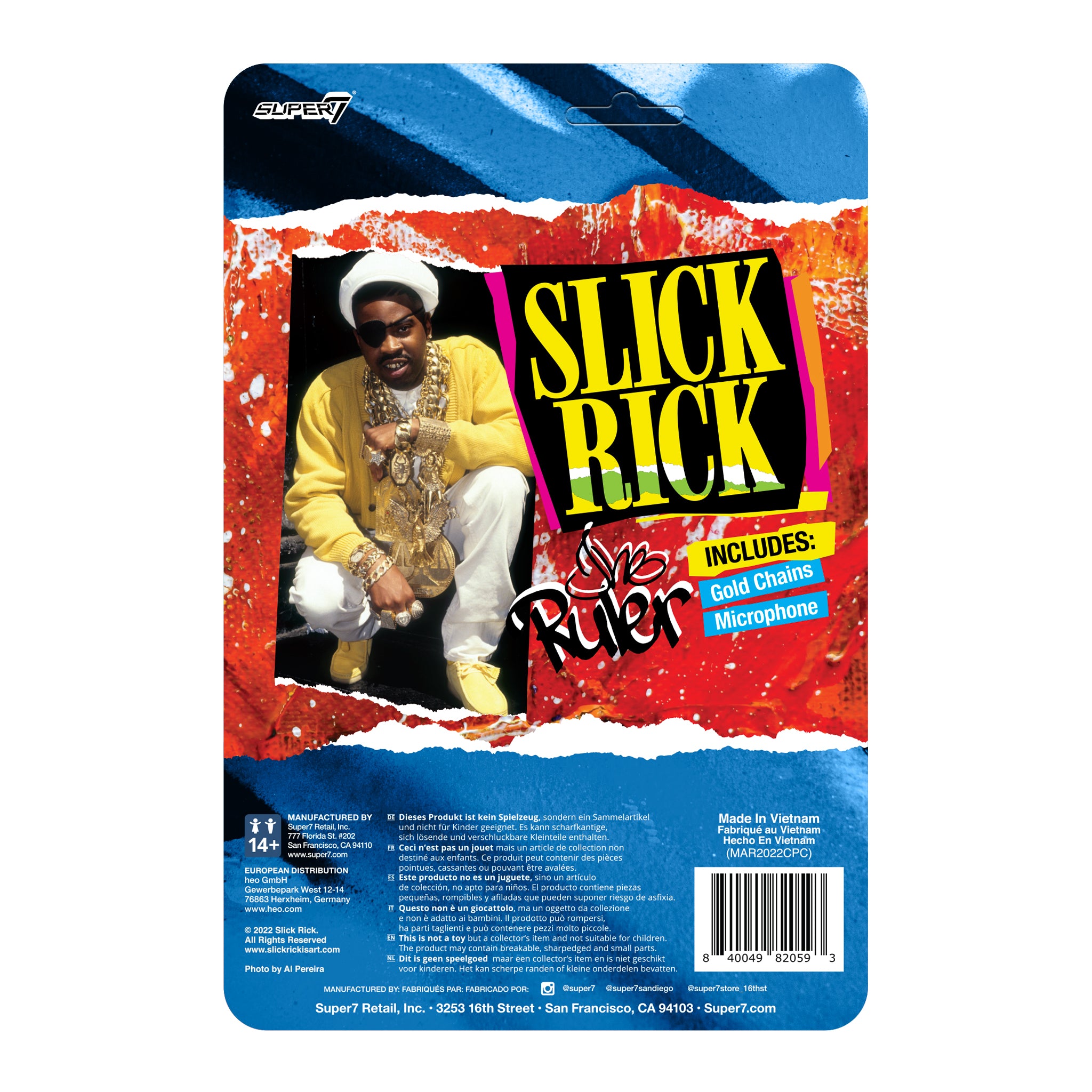 Super7 ReAction Slick Rick Wave 1 figurina 9,5 cm cu microfon
