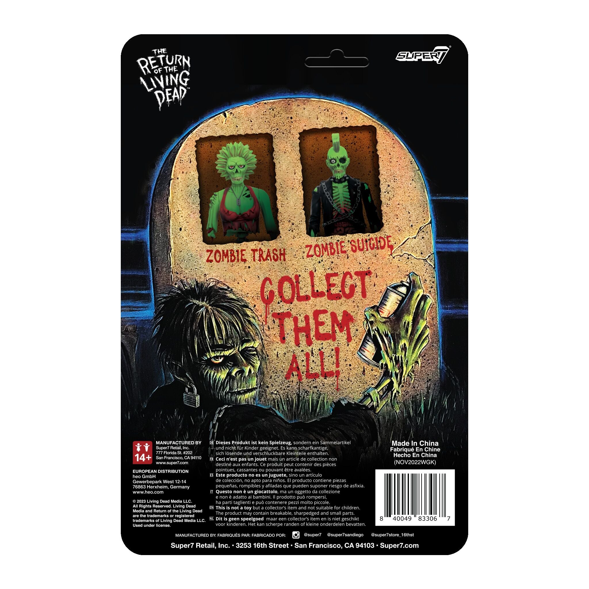 Super7 ReAction Living Dead Zombie Suicide figurina 9,5 cm
