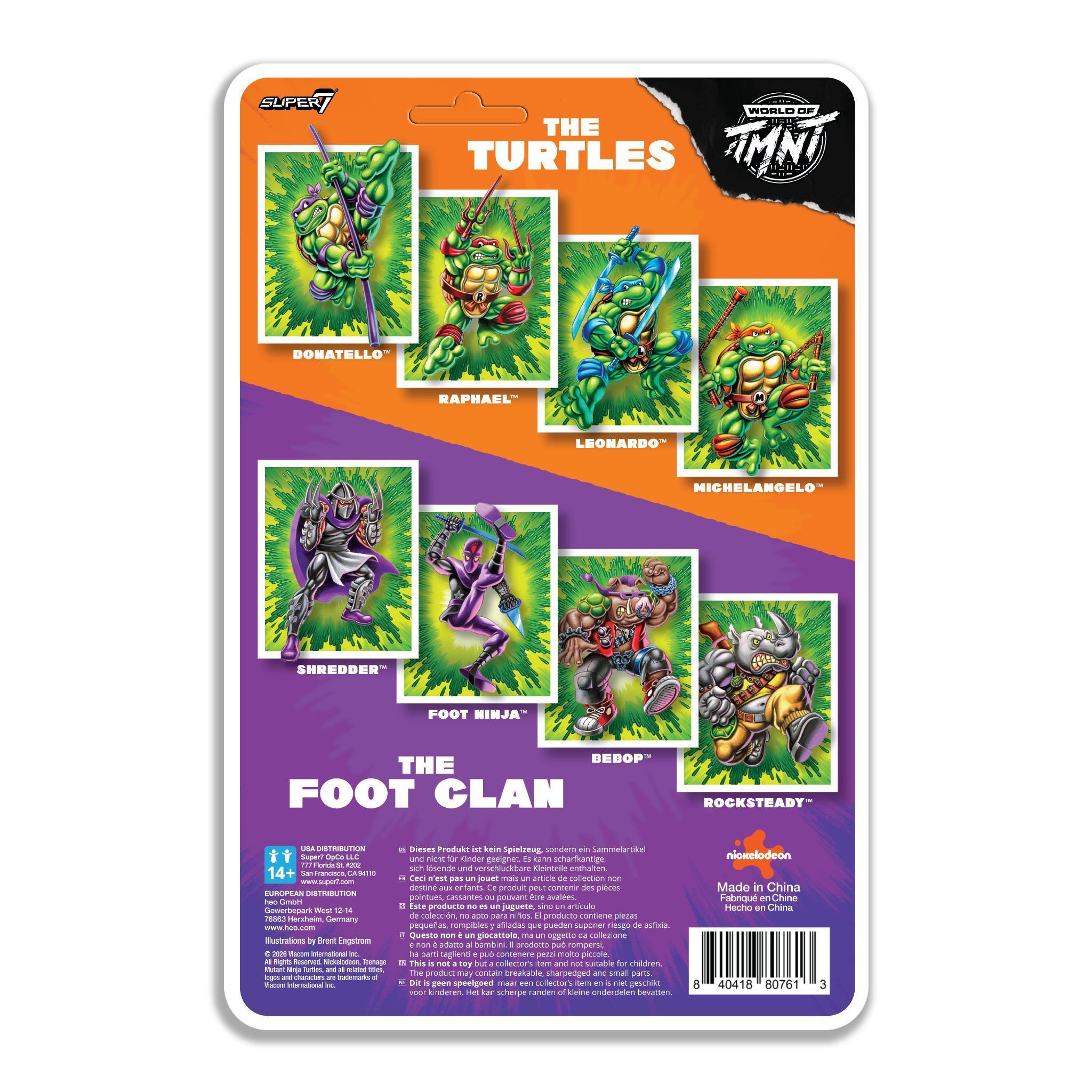 Super7 ReAction+ Michelangelo figurina 10 cm nunchaku