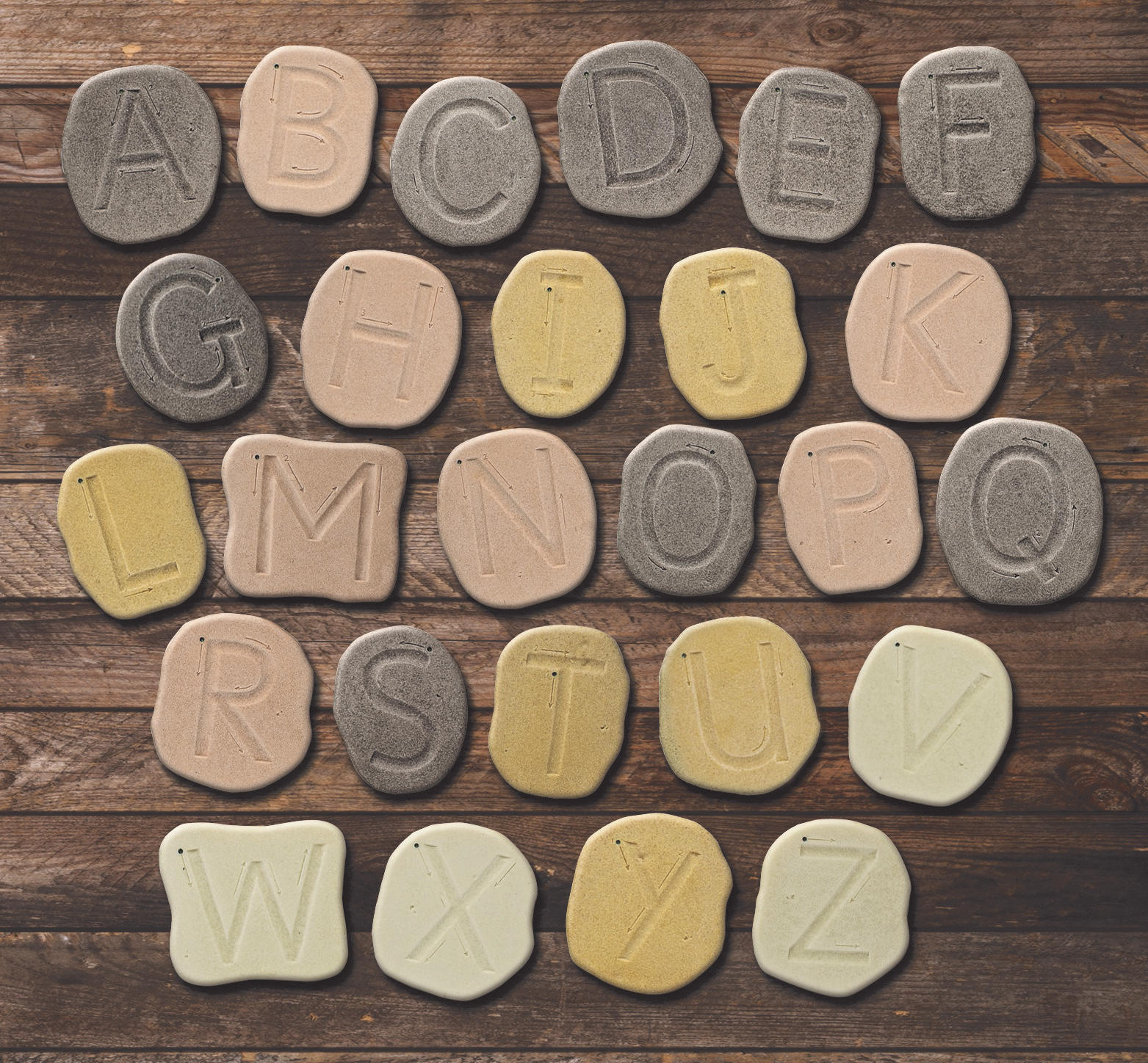 Yellow Door Feels-Write Uppercase pietre litere mari 26 piese