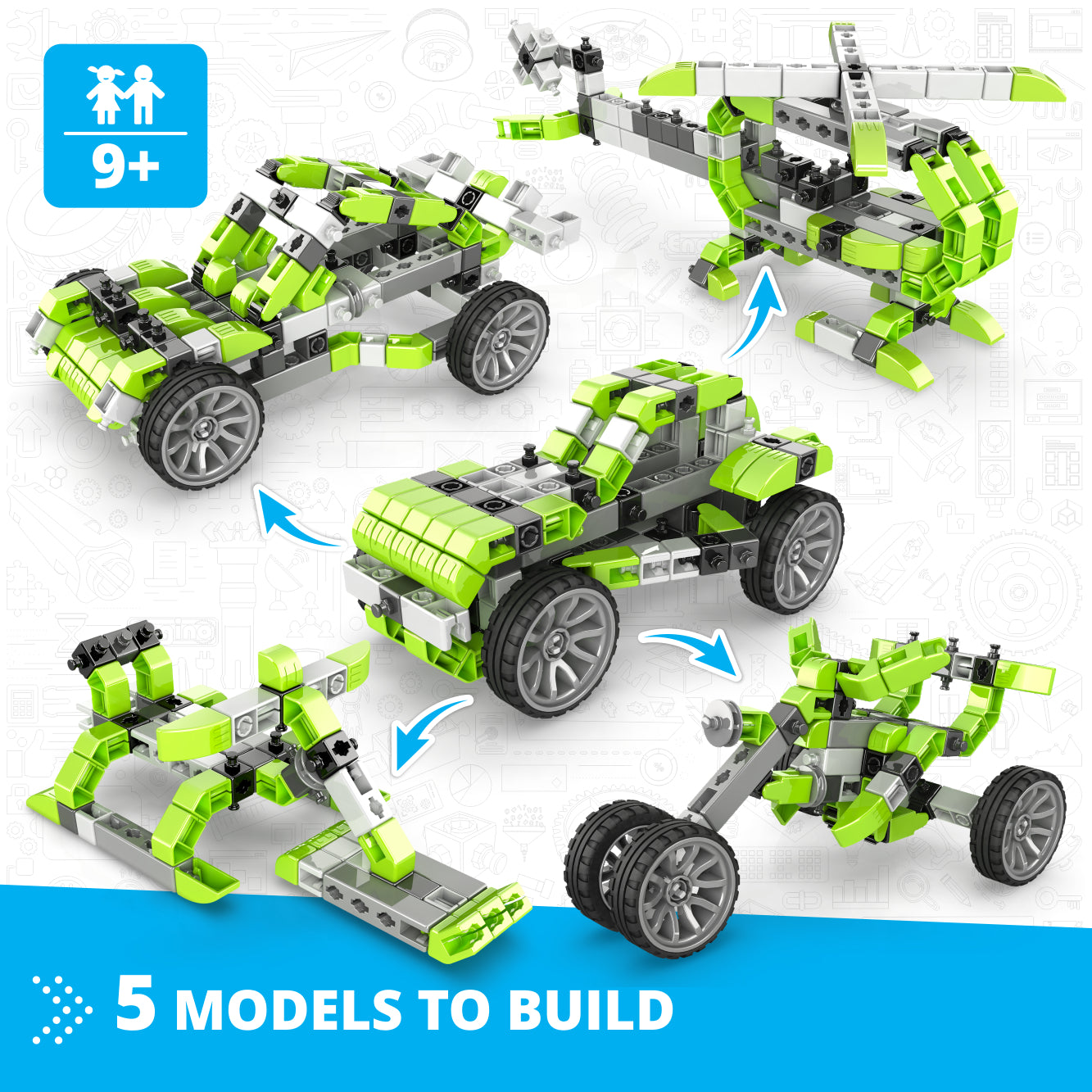 Engino Inventor Beach Buggy set mecanica 5 modele 155 piese