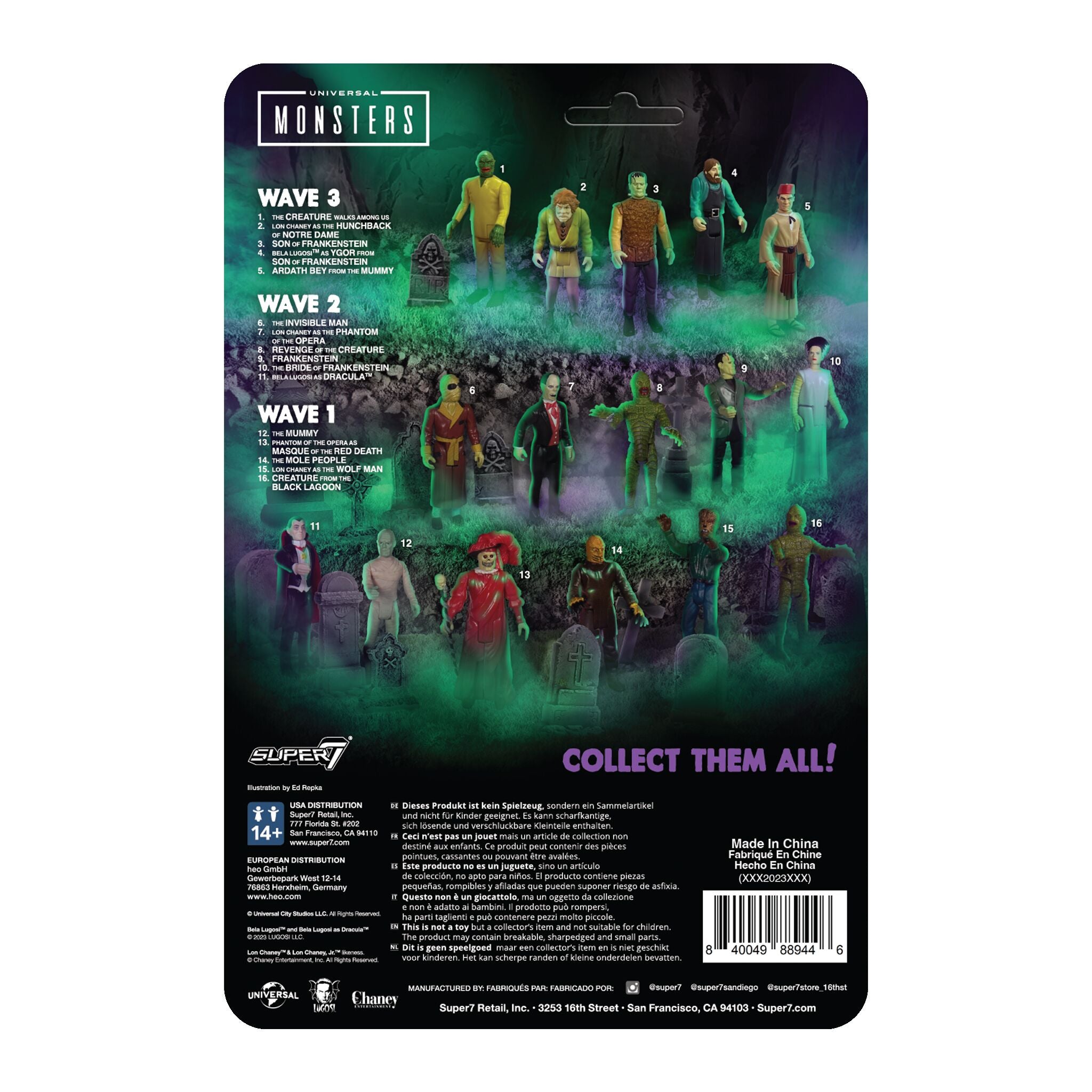 Super7 ReAction Invisible Man Clear figurina 9,5 cm horror