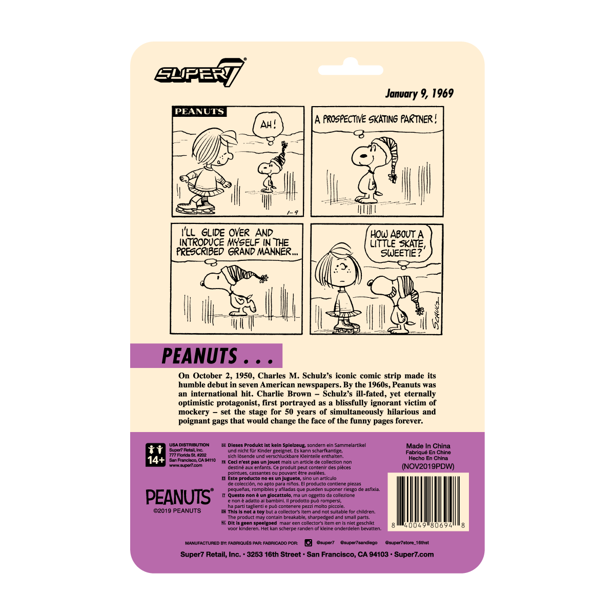 Super7 Peanuts ReAction Peppermint Patty figurina
