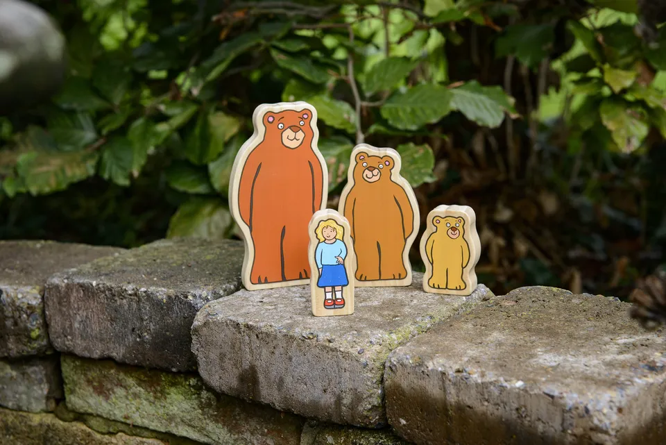 Yellow Door Goldilocks Bears figurine lemn set povesti trei ursi