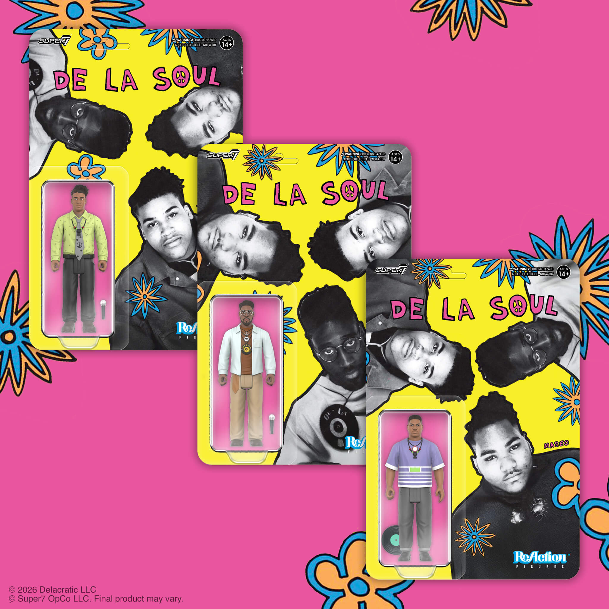 Super7 De La Soul ReAction Me Myself set 3 figurine