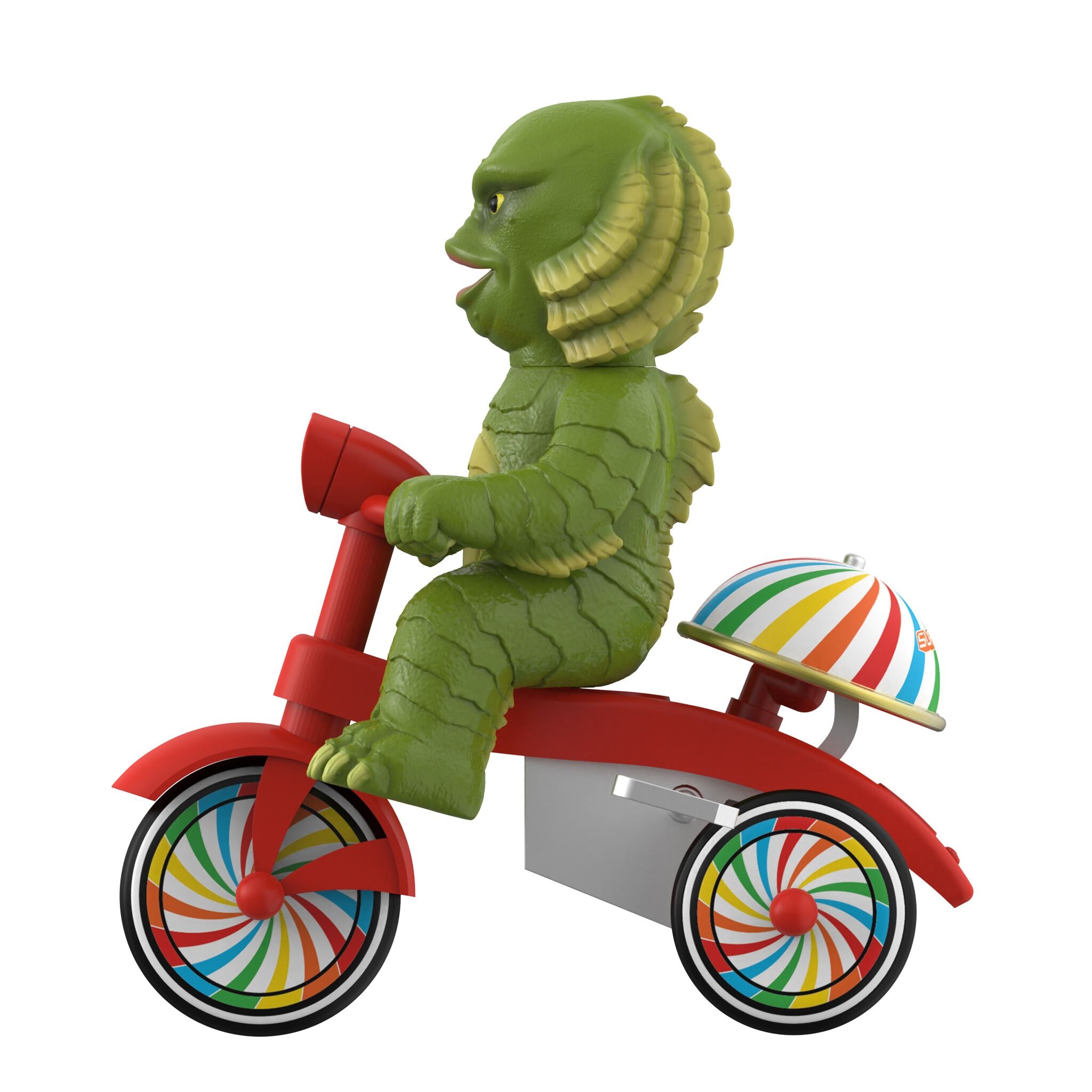 Super7 Super Cycles Creature from Black Lagoon tricicleta verde-rosu