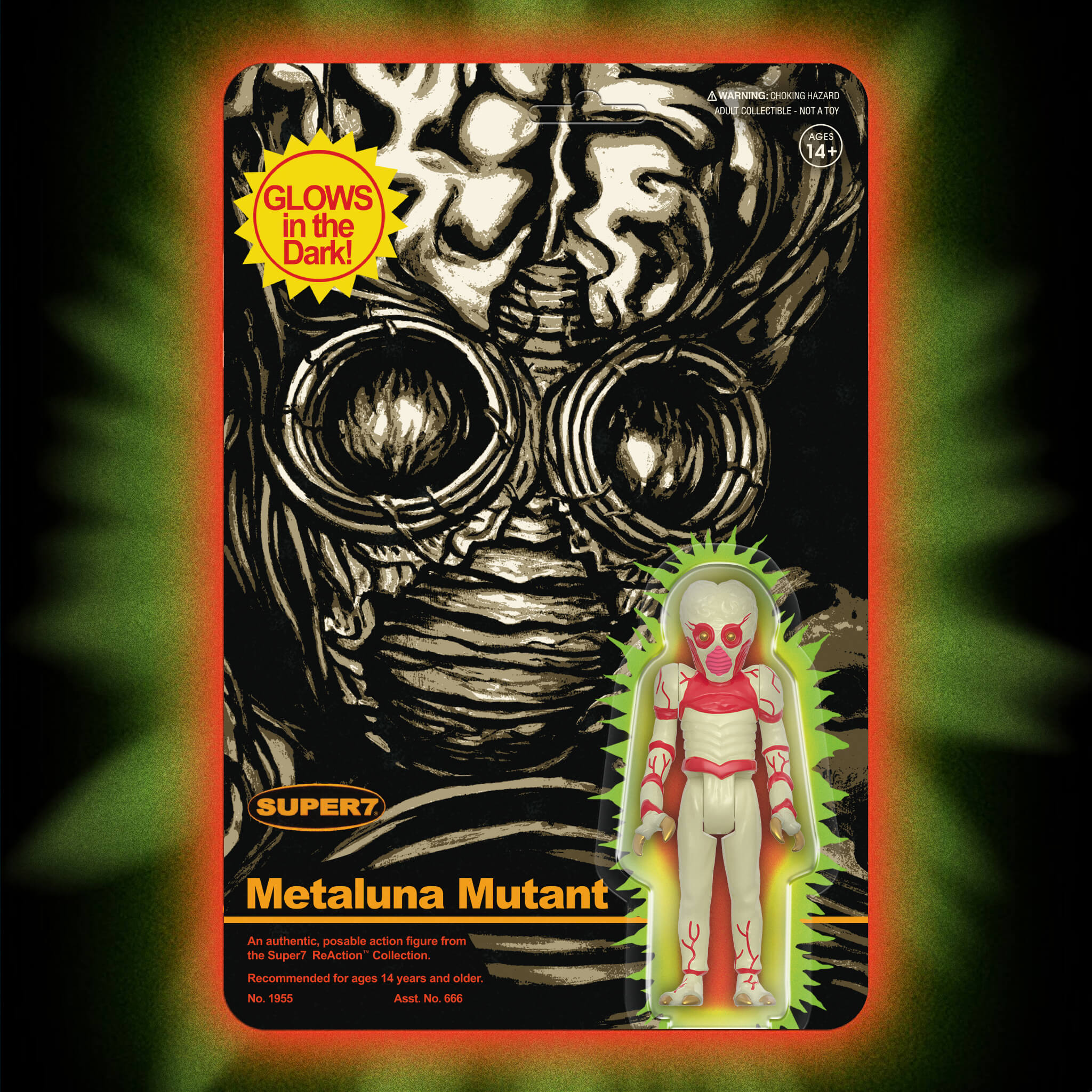Super7 Metaluna Mutant ReAction figurina fosforescenta