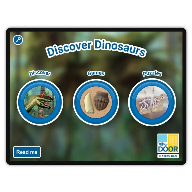Yellow Door Discover Dinosaurs aplicație copii dinozauri