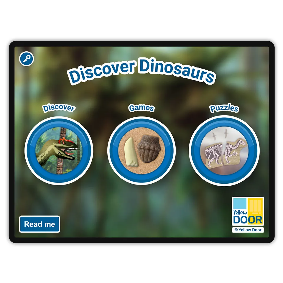 Yellow Door Discover Dinosaurs aplicație copii dinozauri