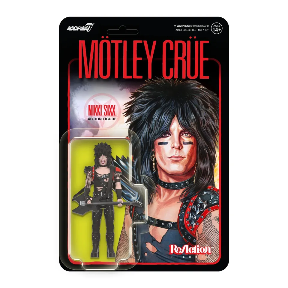 Super7 ReAction Nikki Sixx Shout figurina 9 cm cu bas