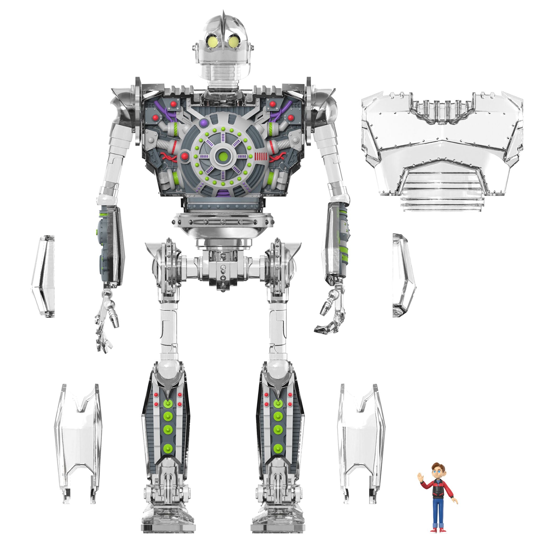 Super7 Iron Giant Super Cyborg figurina transparent 28 cm