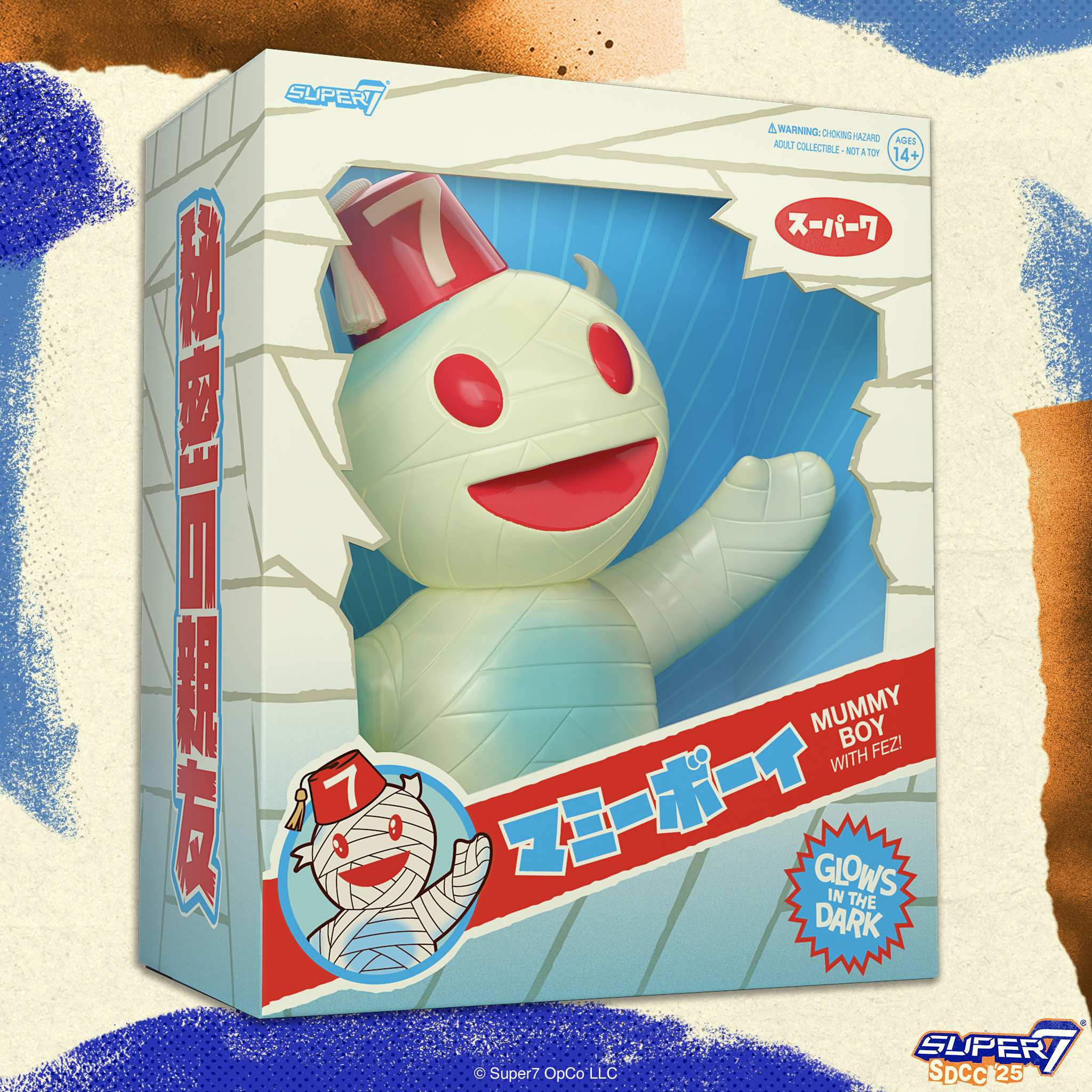 Super7 Vinyl Mummy Boy Glow Fez figurina 15 cm