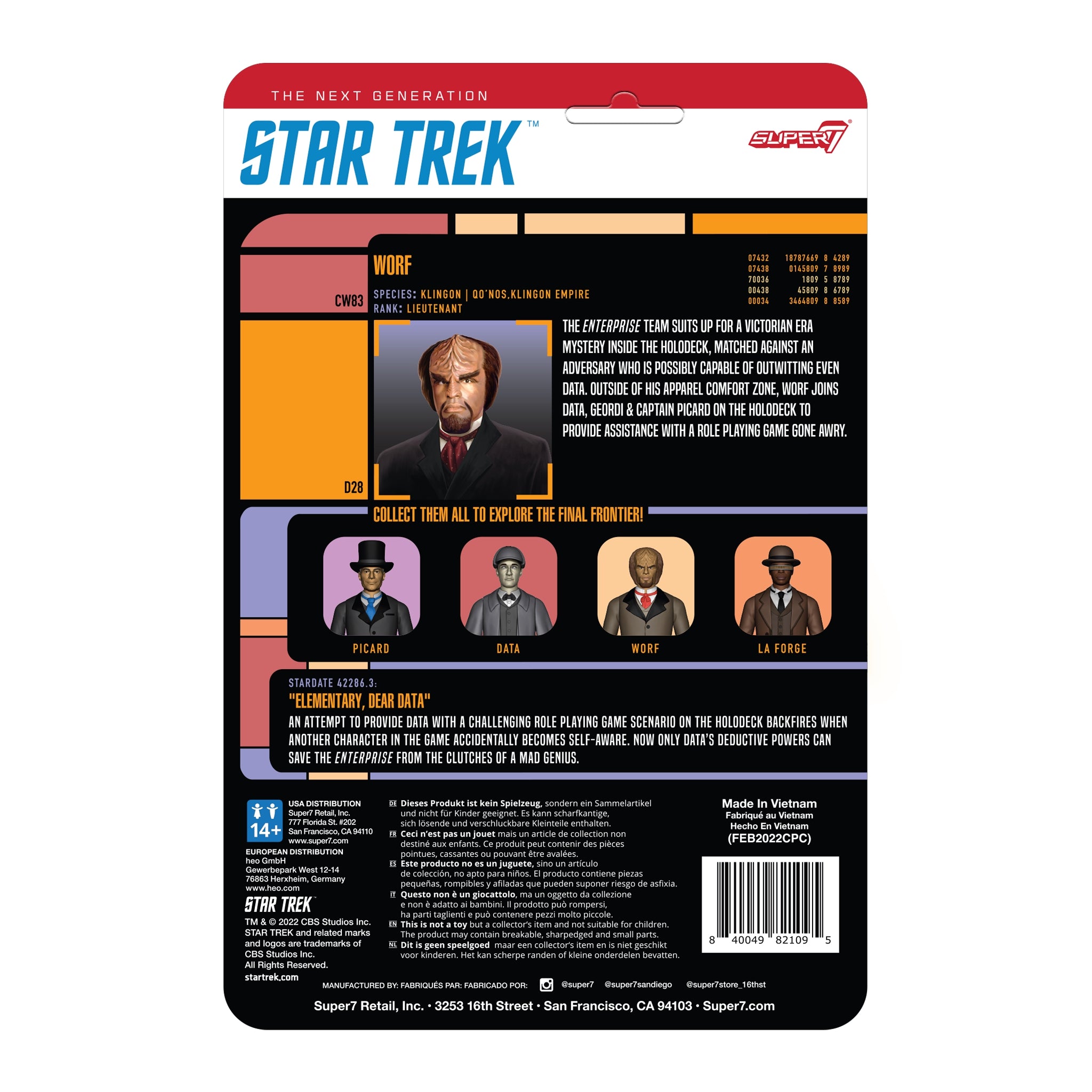 ReAction Star Trek Victorian Worf figurina 9,5 cm