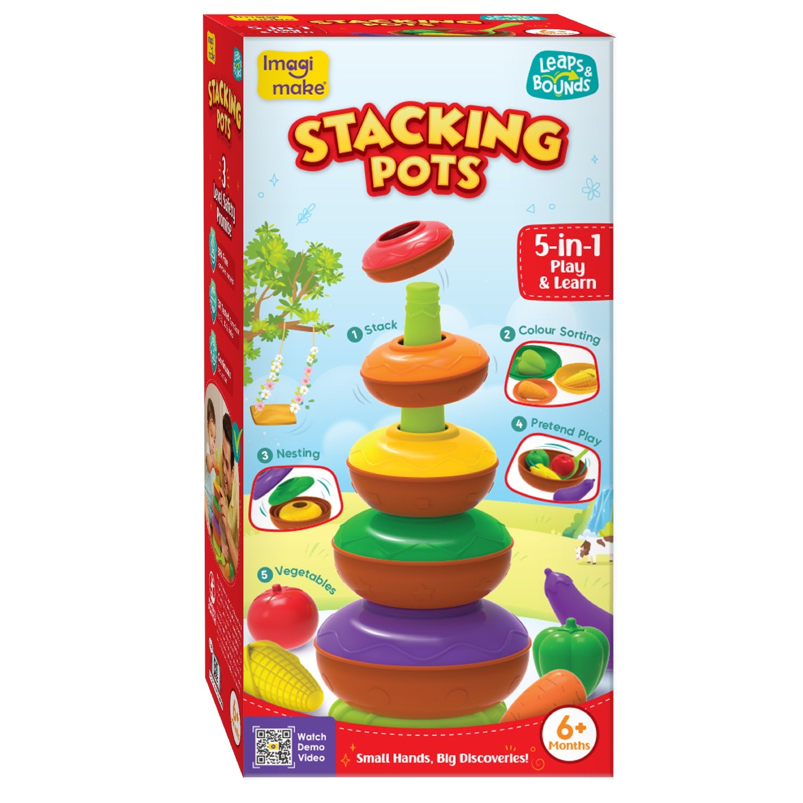 Imagimake Leaps Bounds Stacking Pot jucarie stivuire 6 luni+