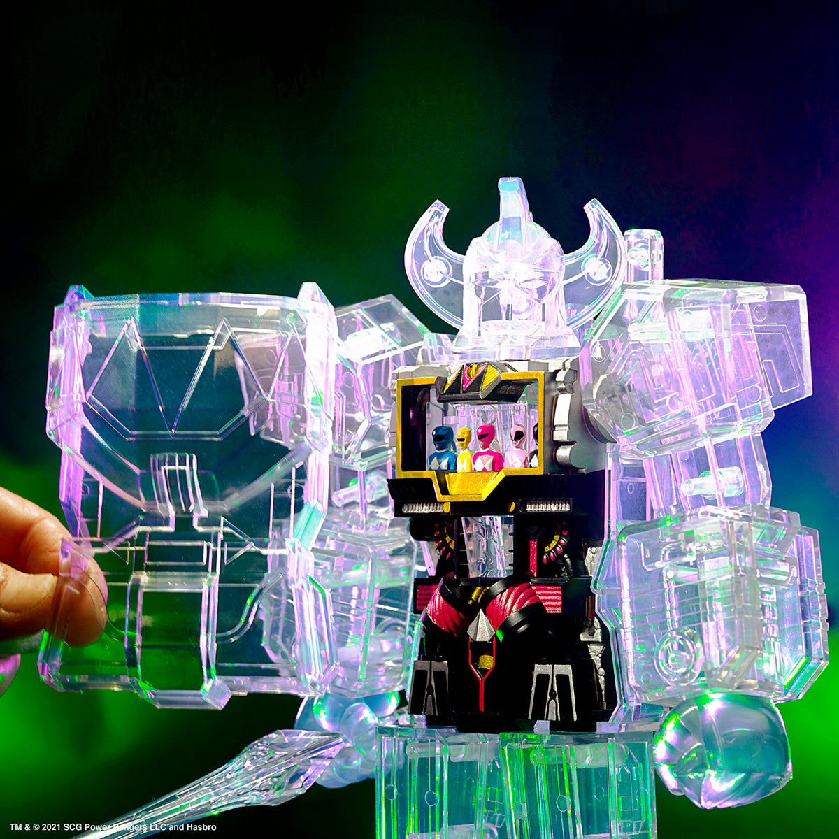 Super7 Super Cyborg Megazord figurina transparent 28 cm