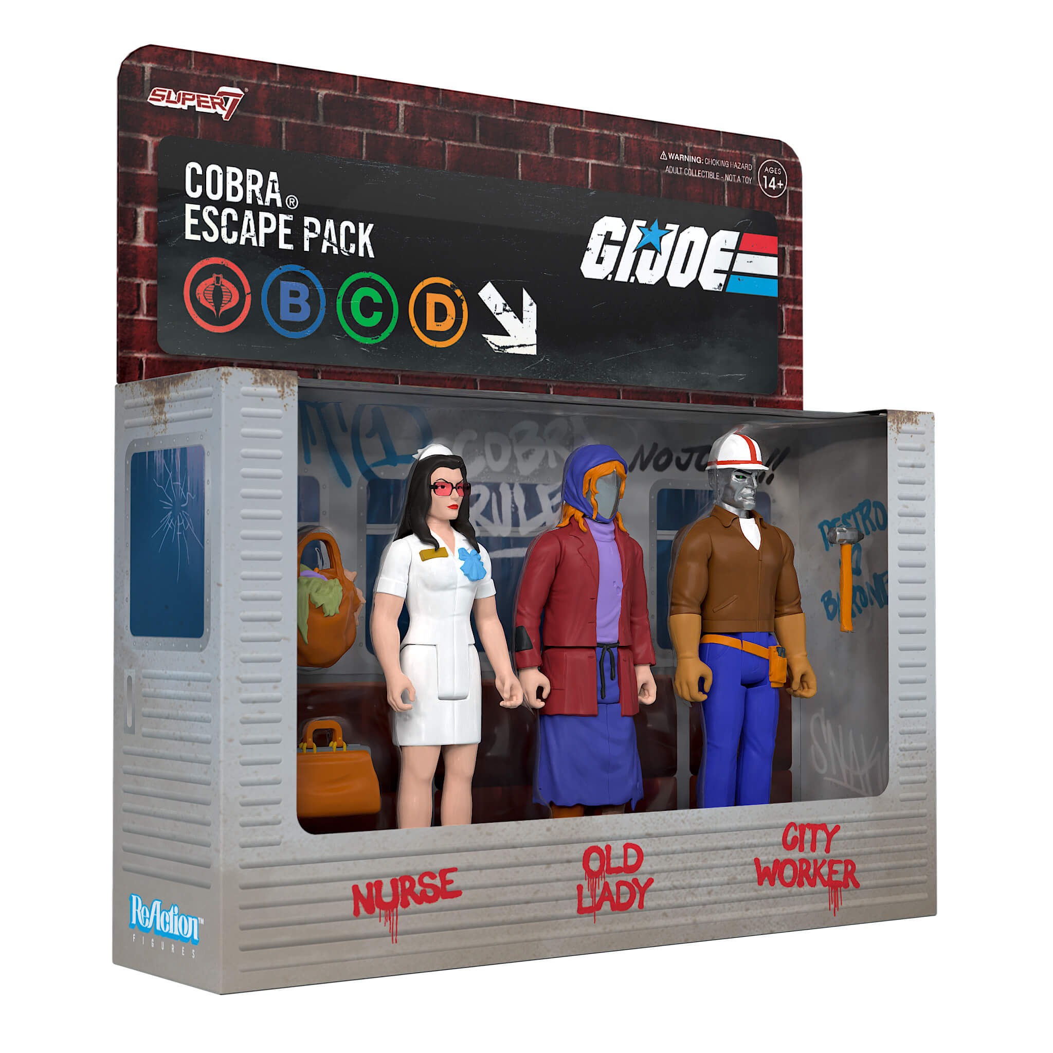 Super7 ReAction G.I. Joe Cobra Escape Pack figurina set 3 buc