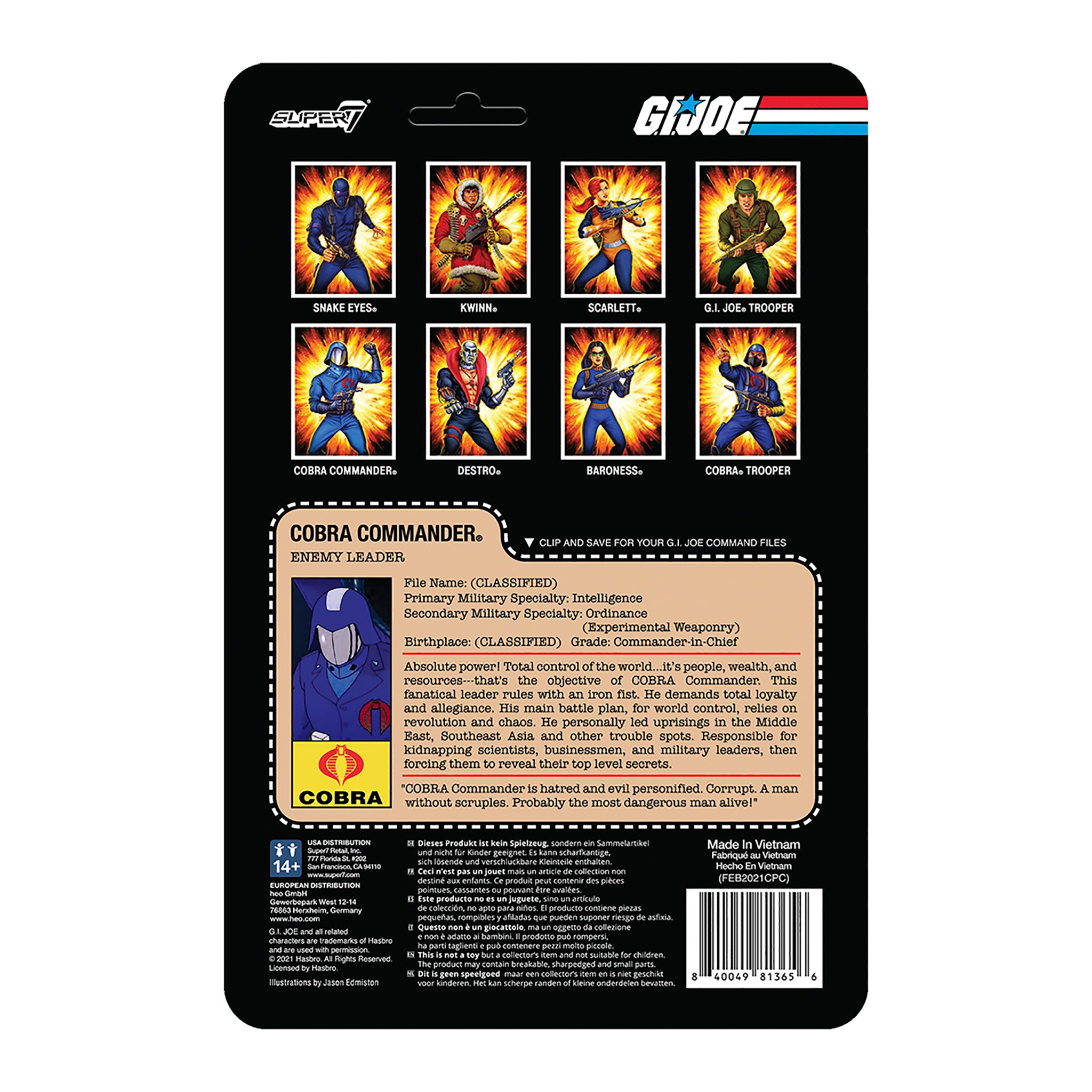Super7 ReAction Cobra Commander figurina 9,5 cm pistol