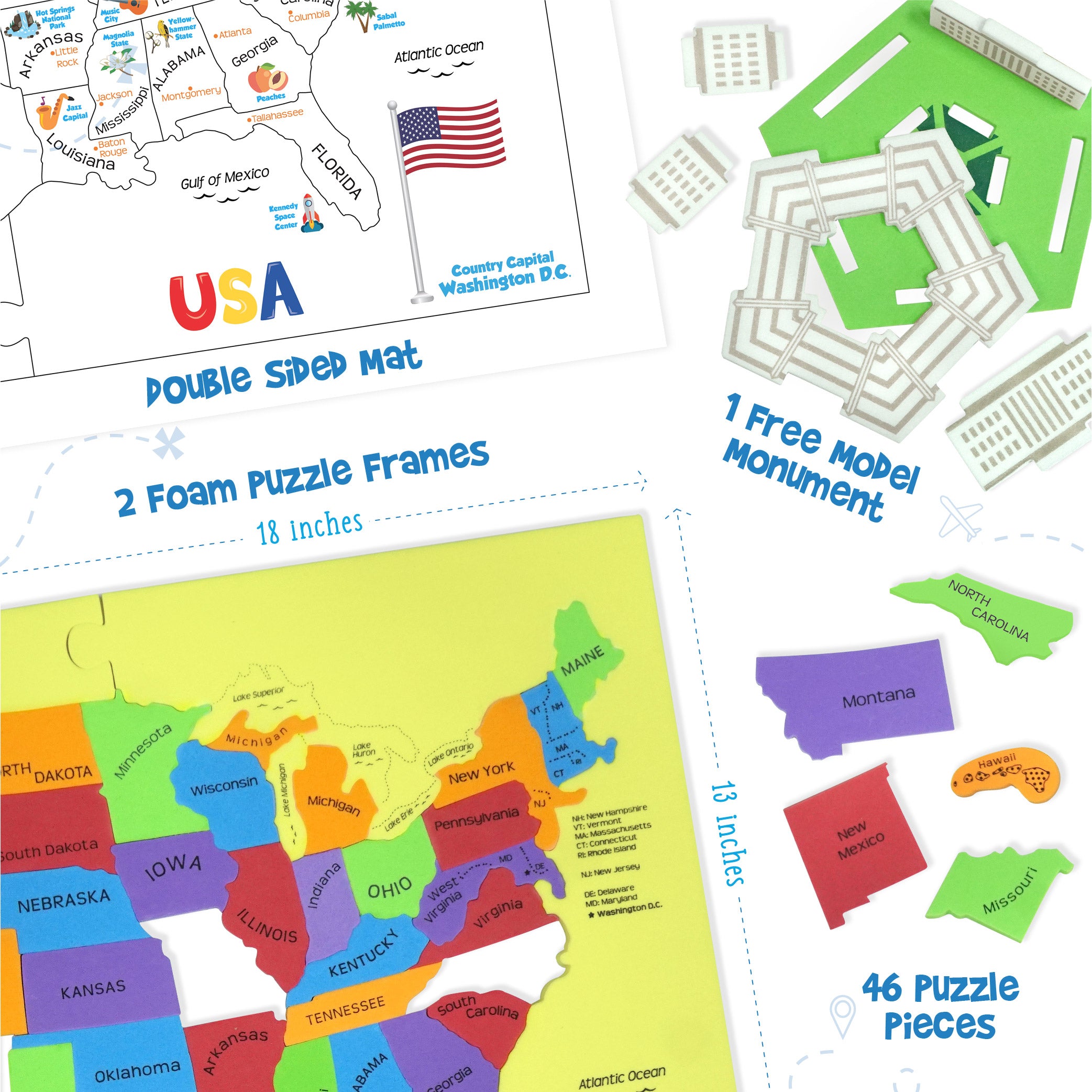 Imagimake Mapology USA puzzle harta 44 state 4 ani+