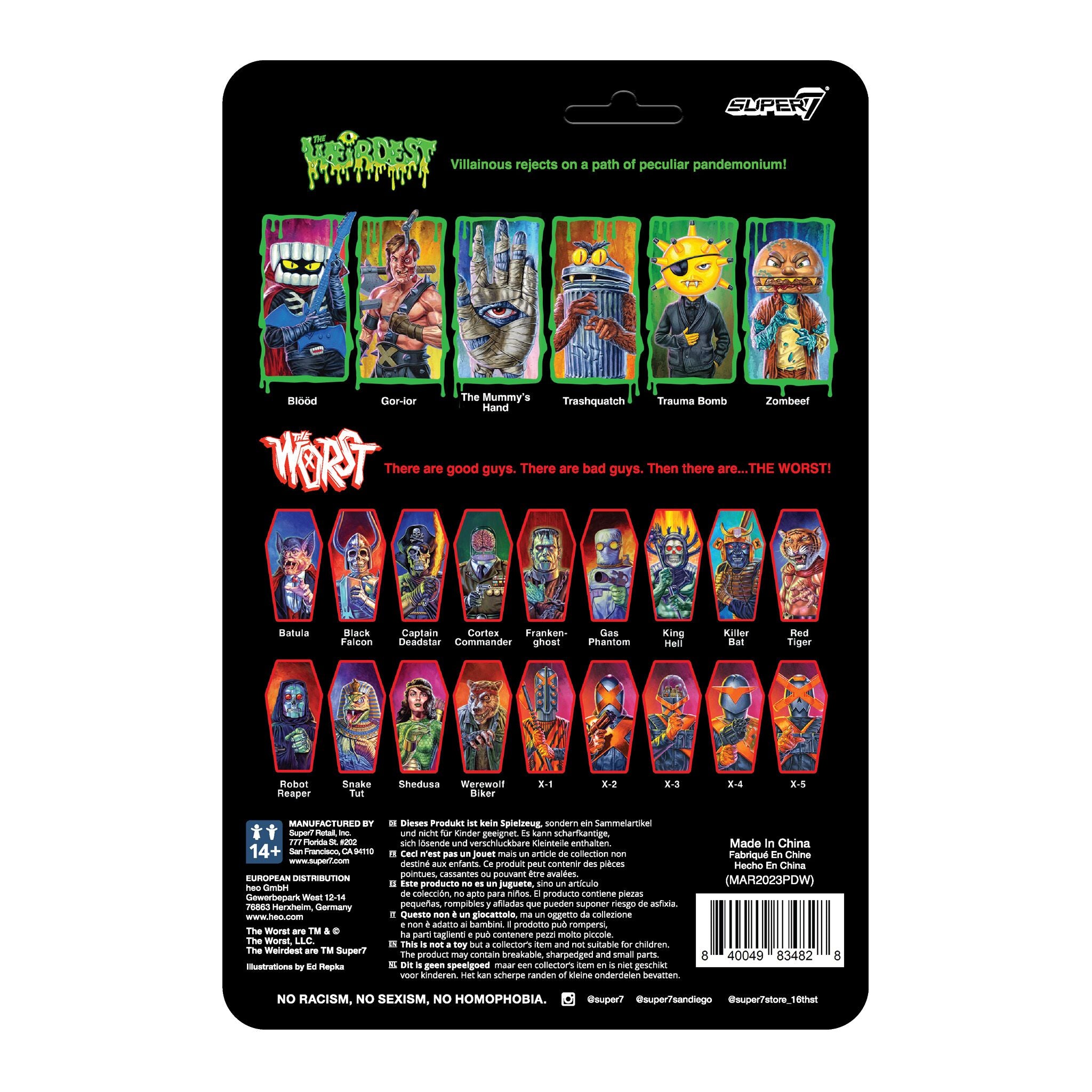 Super7 The Weirdest Trashquatch figurina Indigo To Hell