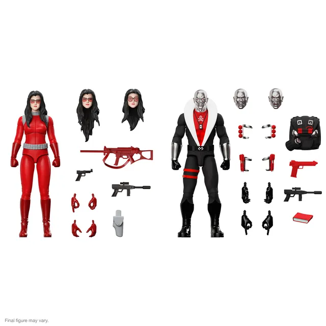 Super7 G.I. Joe Ultimates Baroness Rednok Destro Red Jackal set figurine