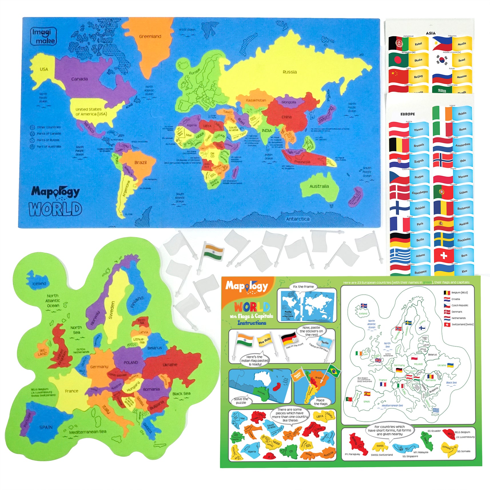 Imagimake Combo puzzle educational + kit creativ 5 in 1