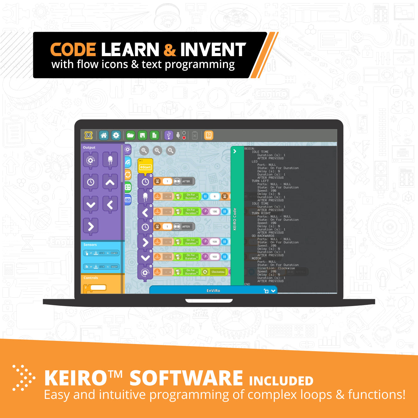 Engino Coding Lab ERP MINI kit robotica 2 modele 9+ ani