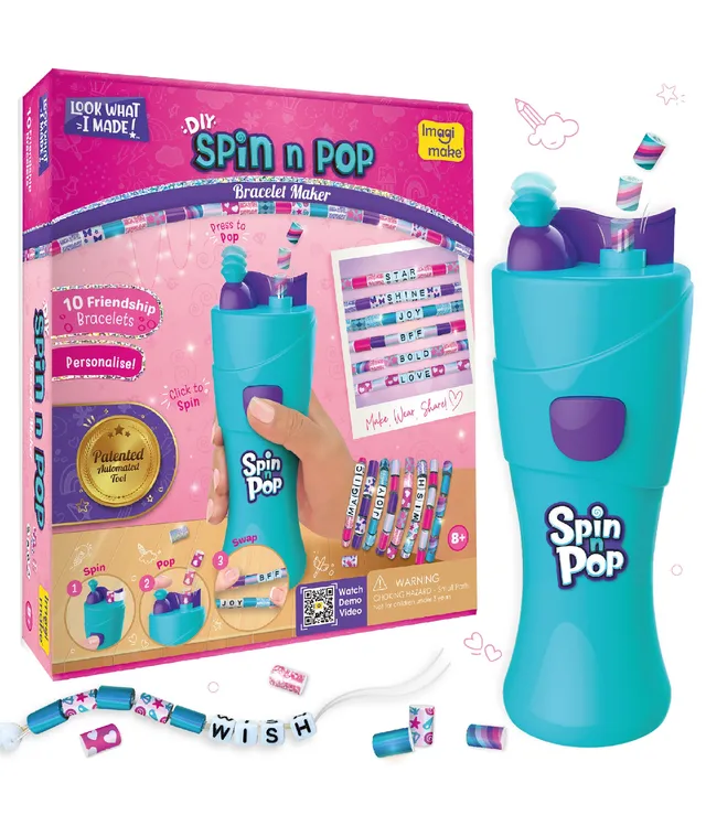 Imagimake Spin n Pop Bracelet Maker set bratari 100 margele