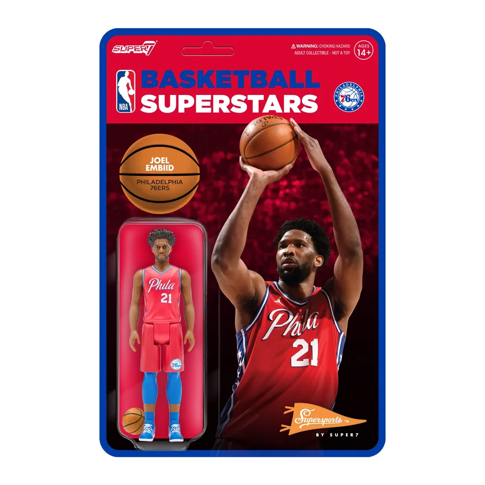 Super7 NBA Supersports Wave 3 Joel Embiid figurina rosie