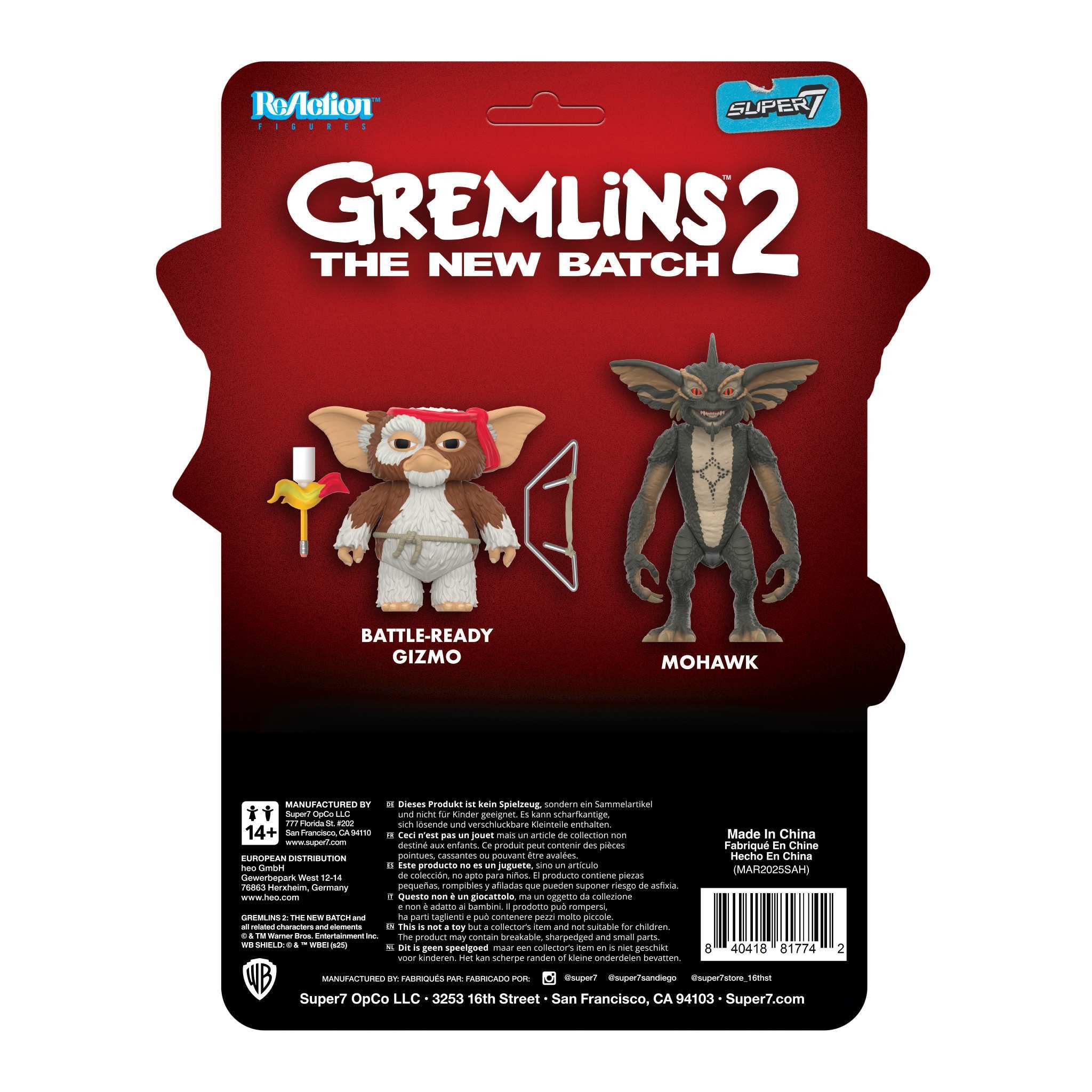 Super7 Gremlins ReAction Gizmo & Mohawk figurine set 2 articulate