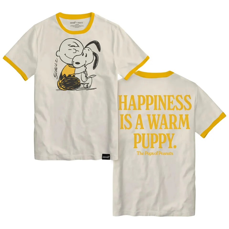Super7 Peanuts Warm Hug tricou bumbac alb vintage