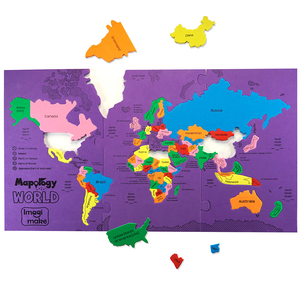 Imagimake Mapology World Map puzzle harti 6 buc