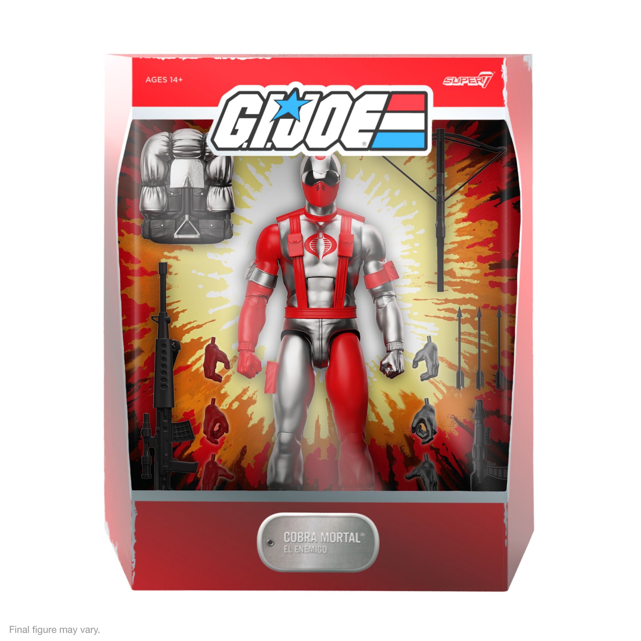 Super7 G.I. Joe Ultimates Cobra Mortal figura 18 cm metalic